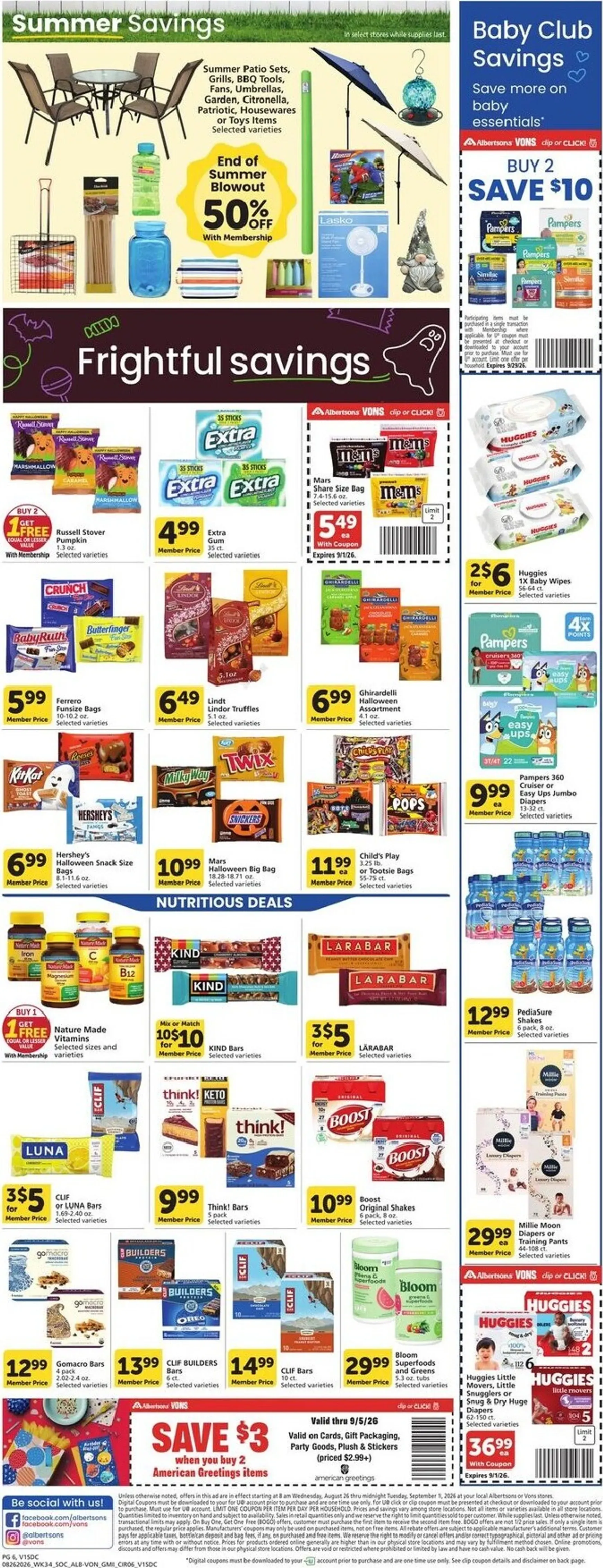 Weekly promotion Current Vons leaflet valid from Wednesday 08/26/2026 to Tuesday 09/01/2026 spanning from August 26 to September 1 2026 - Page 5 for Catalogue 365