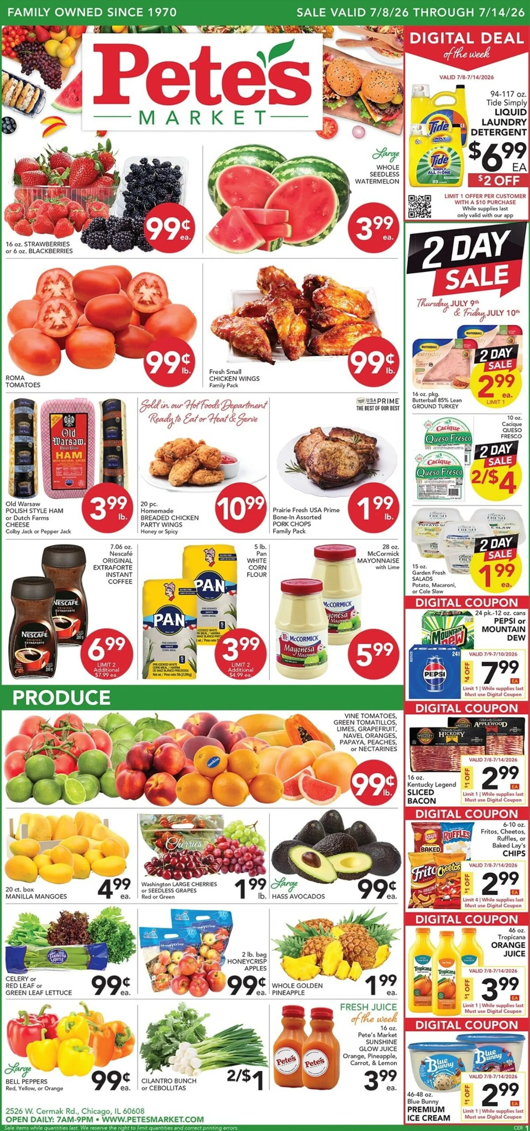 Current Pete's Fresh Market - Cermak & Rockwell leaflet valid from Wednesday 07/08/2026 to Tuesday 07/14/2026