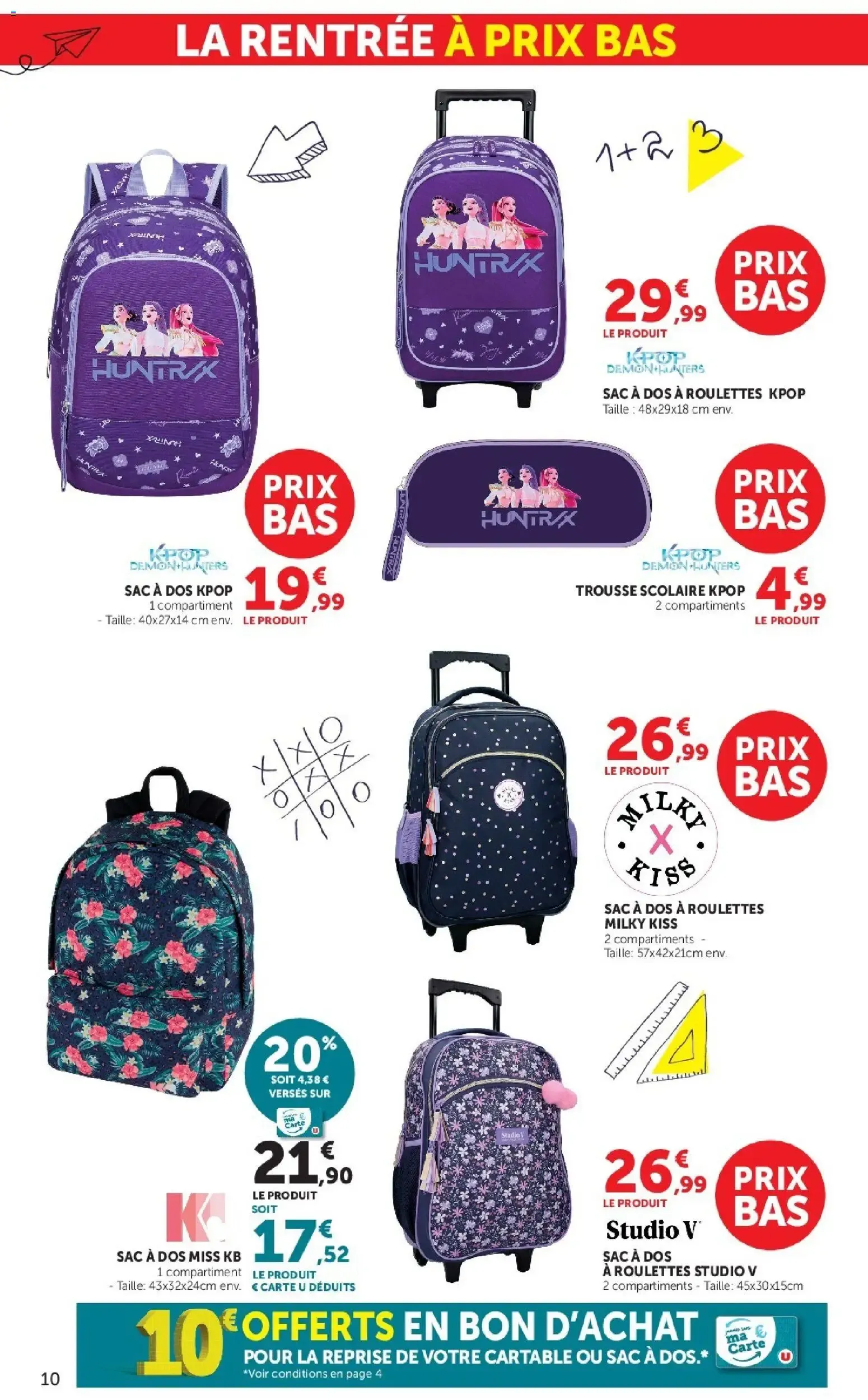 Hyper U - La rentrée à prix bas à partir du 15/07/2026 - promo en ligne du 15 juillet au 9 août 2026 - Catalogue page 10