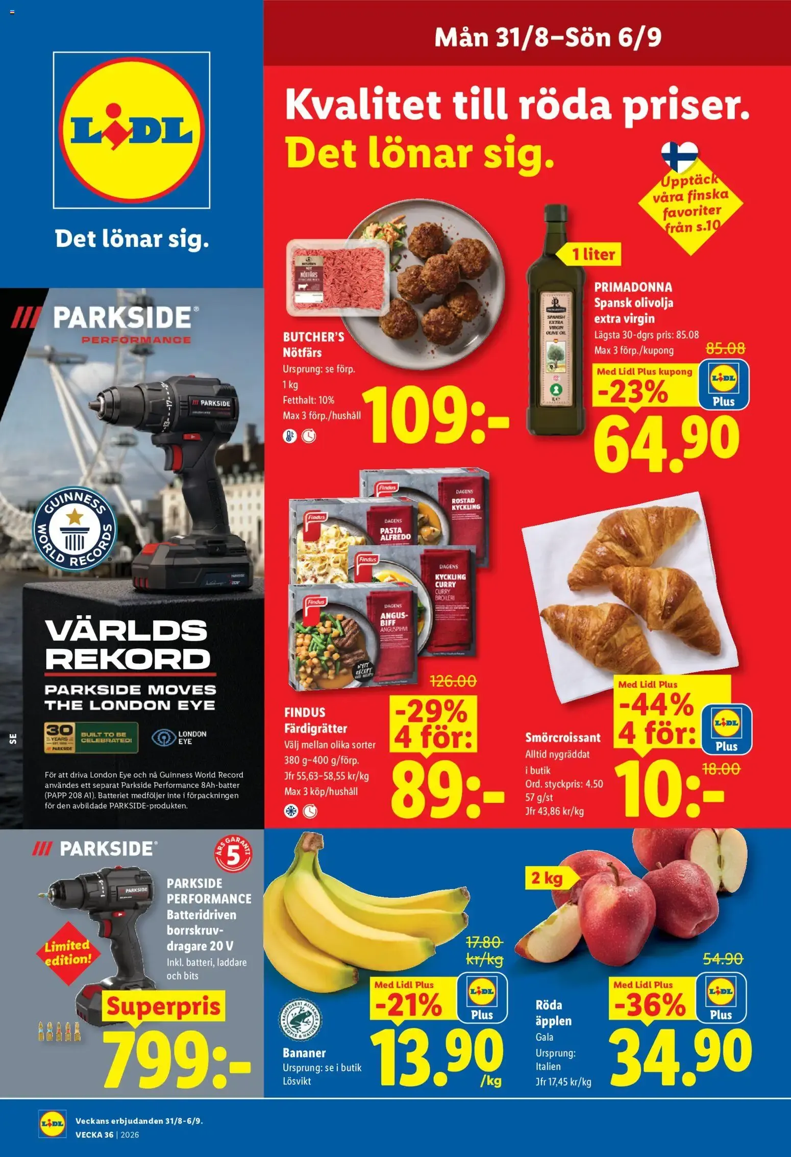 Lidl: Kvalitet till röda priser. Det lönar sig. från 31 augusti till 6 september 2026 - Reklamblad sidor 1