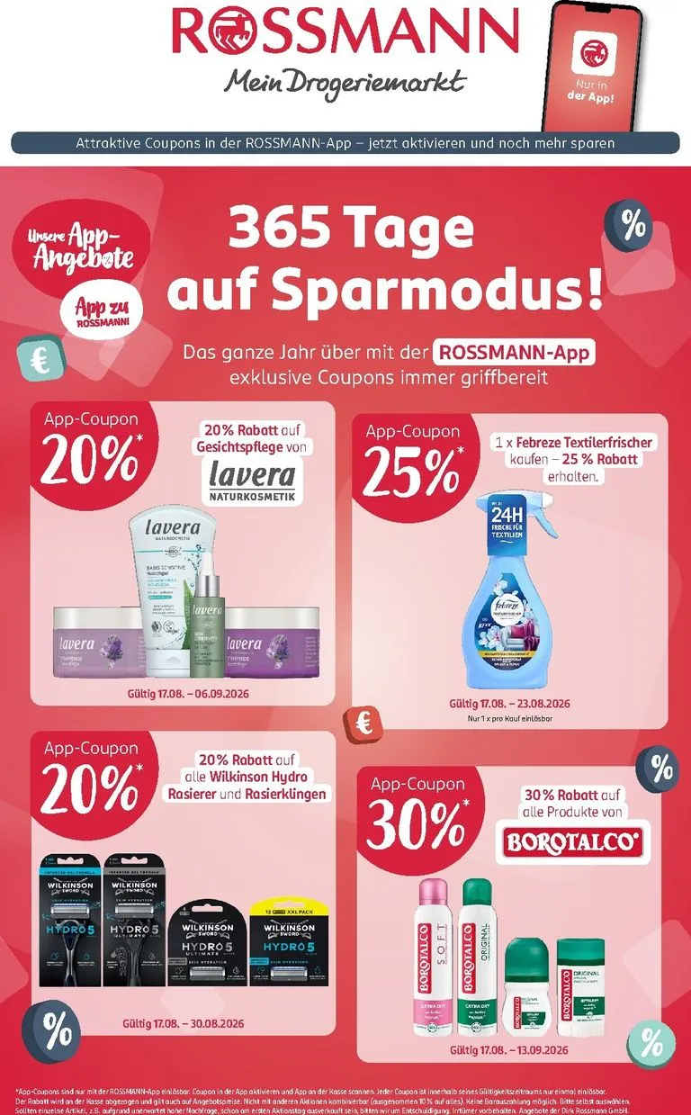 ROSSMANN - Sparmodus Prospekt – von Montag 17.08.2026 bis Sonntag 06.09.2026 von 17. August bis 6. September 2026 - Prospekt seite 1