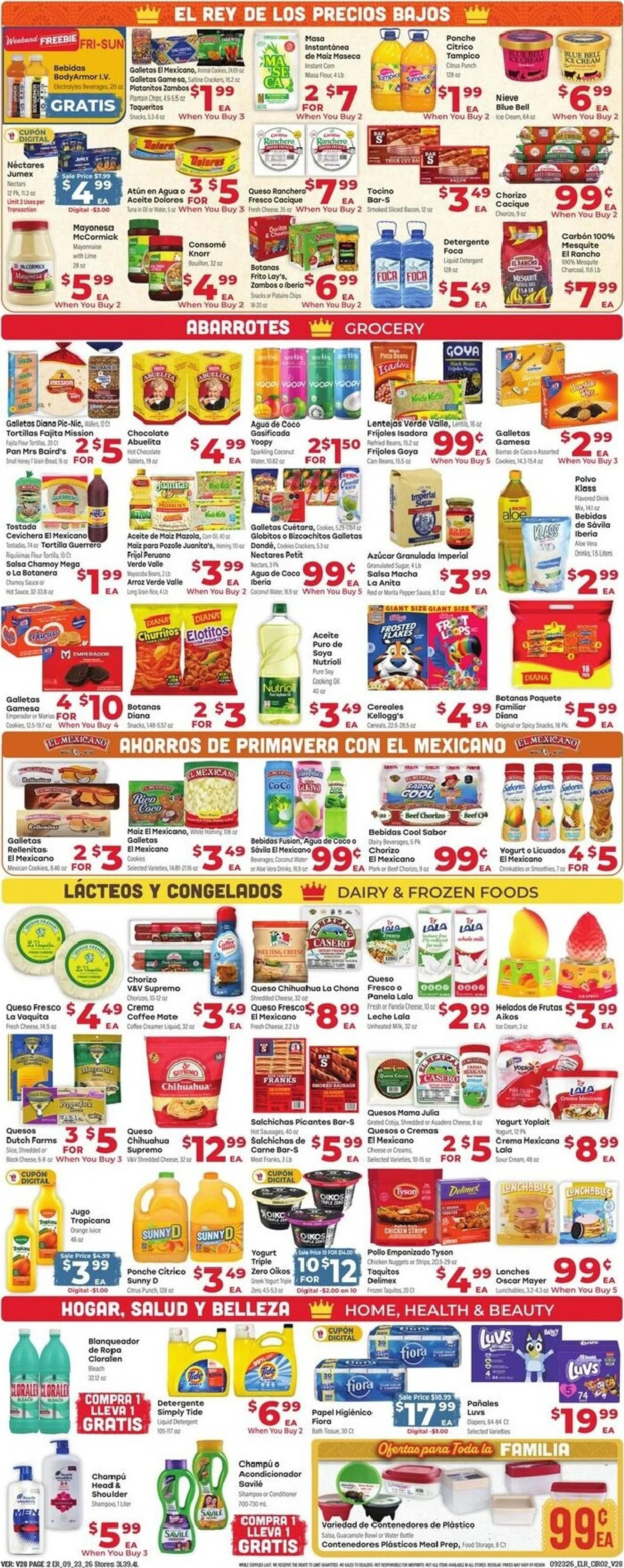 Weekly ad Current El Rancho leaflet valid from Wednesday 09/23/2026 to Tuesday 09/29/2026 from September 23 to September 29 2026 - Page 2