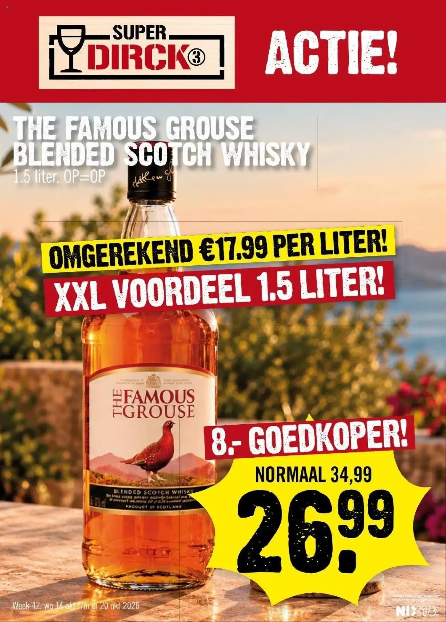 Super Dirck: The Famous Grouse Blended Scotch Whisky 1.5 liter van 14 oktober tot 20 oktober 2026 - Folder pagina 1