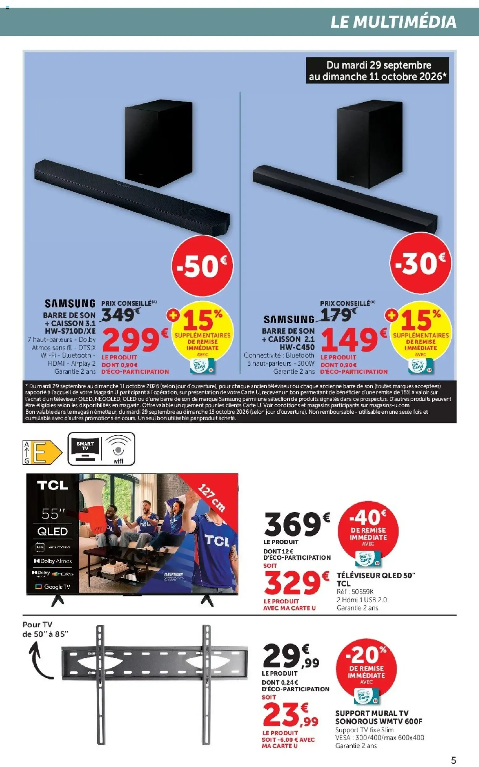 Hyper U - Les prix bas de la semaine à partir du 29/09/2026 - promo en ligne du 29 septembre au 11 octobre 2026 - Catalogue page 5