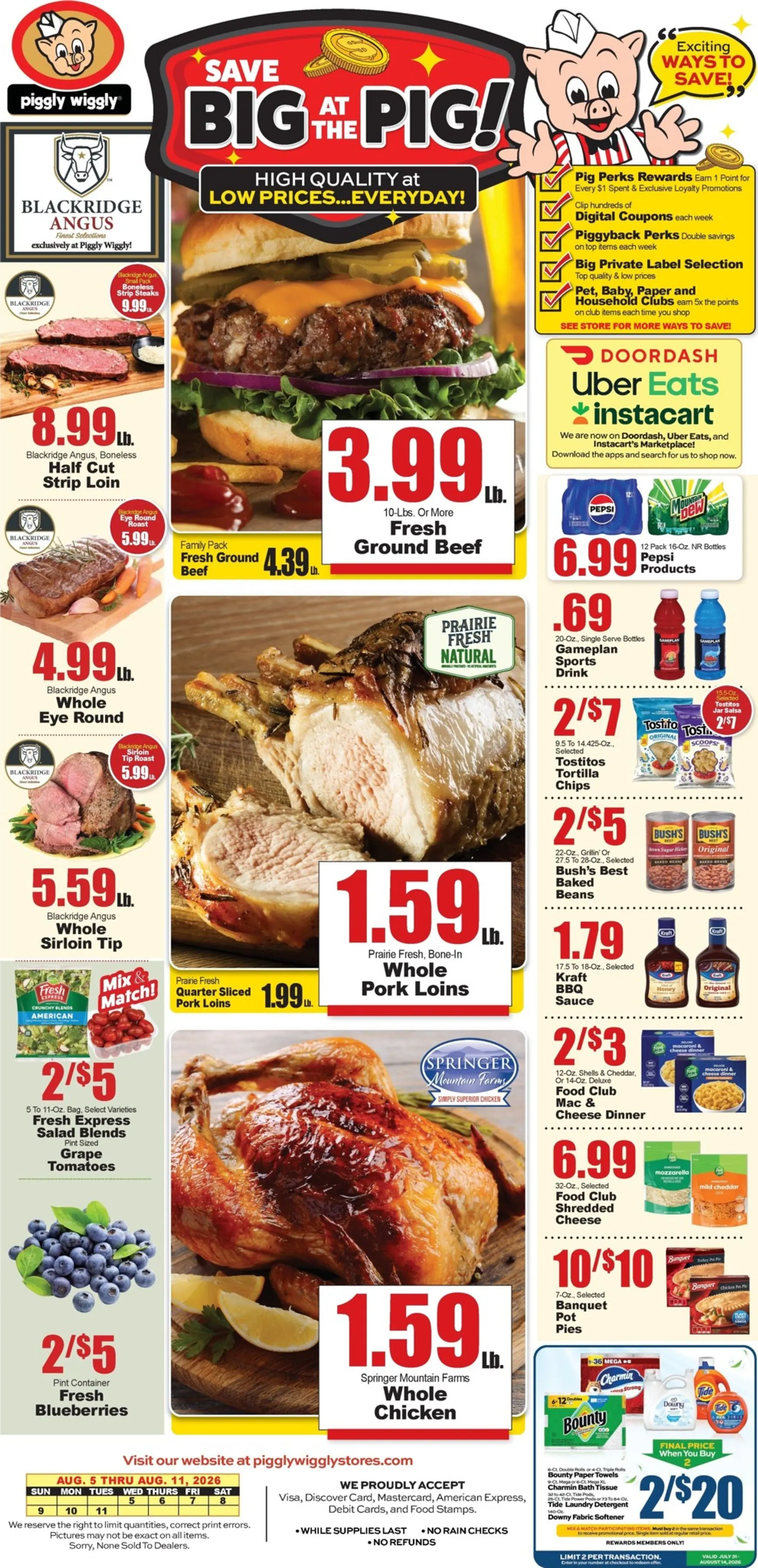 Current Piggly Wiggly leaflet valid from Wednesday 08/05/2026 to Tuesday 08/11/2026