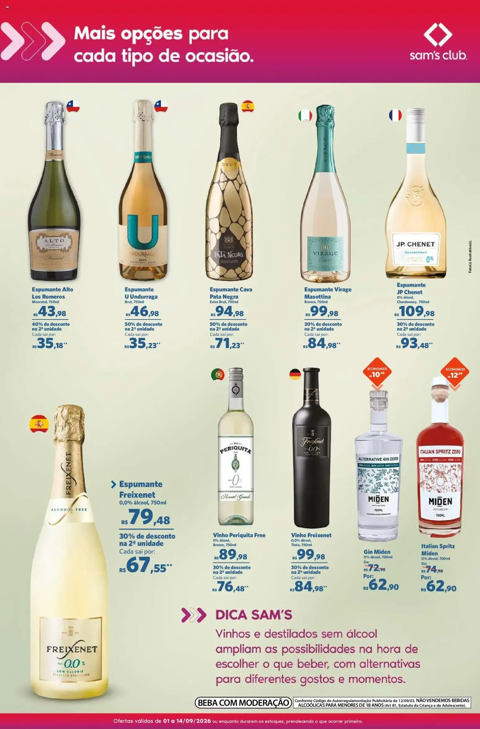 Encarte de Sam's Club ofertas Sabores para Brindar de 01/09/2026 | Promoções Online 1 de setembro até 14 de setembro 2026 - Pagina 8