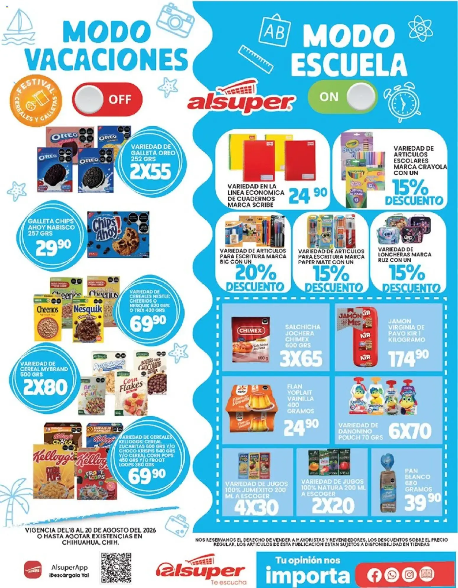 Alsuper: Modo Vacaciones y Modo Escuela