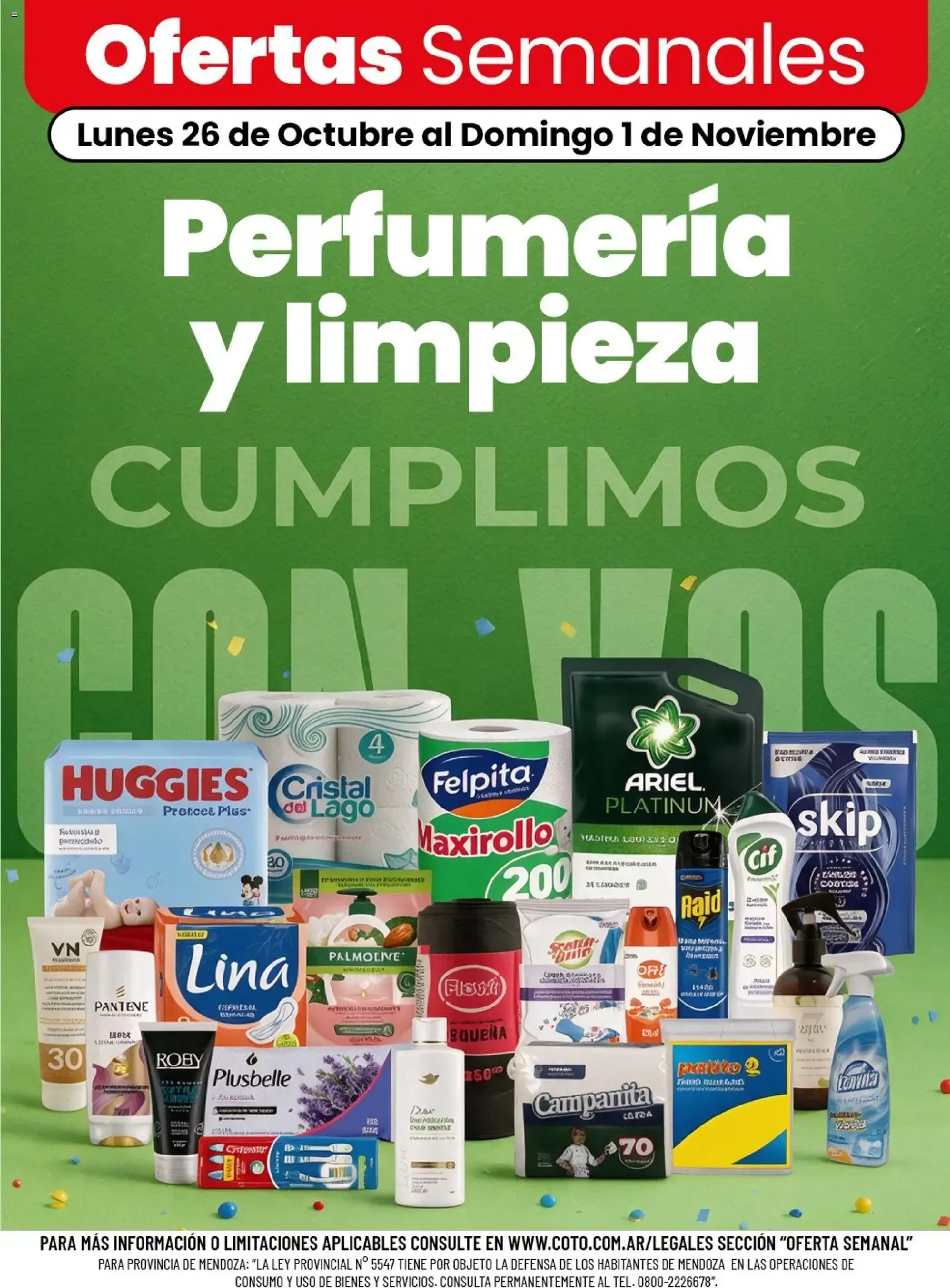 Ofertas de Coto - Perfumería y limpieza || del 26/10/2026 - 01/11/2026 || Descuentos 26 de octubre al 1 de noviembre 2026 - Página 1 del catálogo
