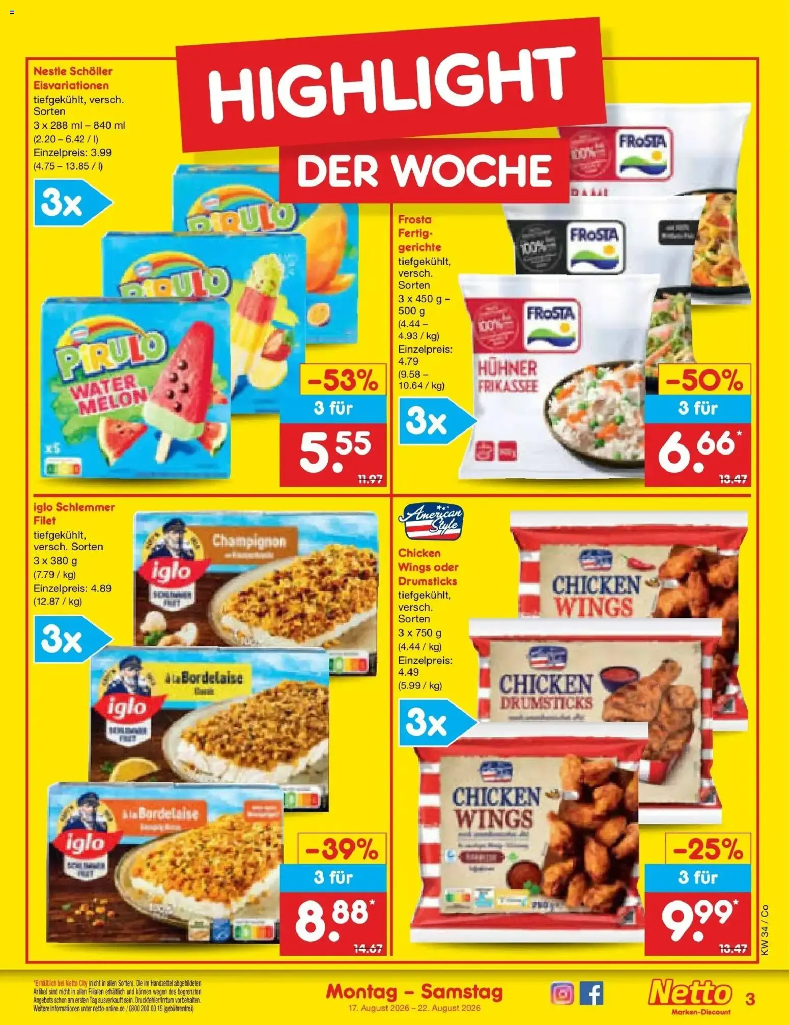 Netto Marken-Discount Prospekt Bitterfeld-Wolfen (ab 17.08.2026) » Angebote von 17. August bis 22. August 2026 - Prospekt seite 3