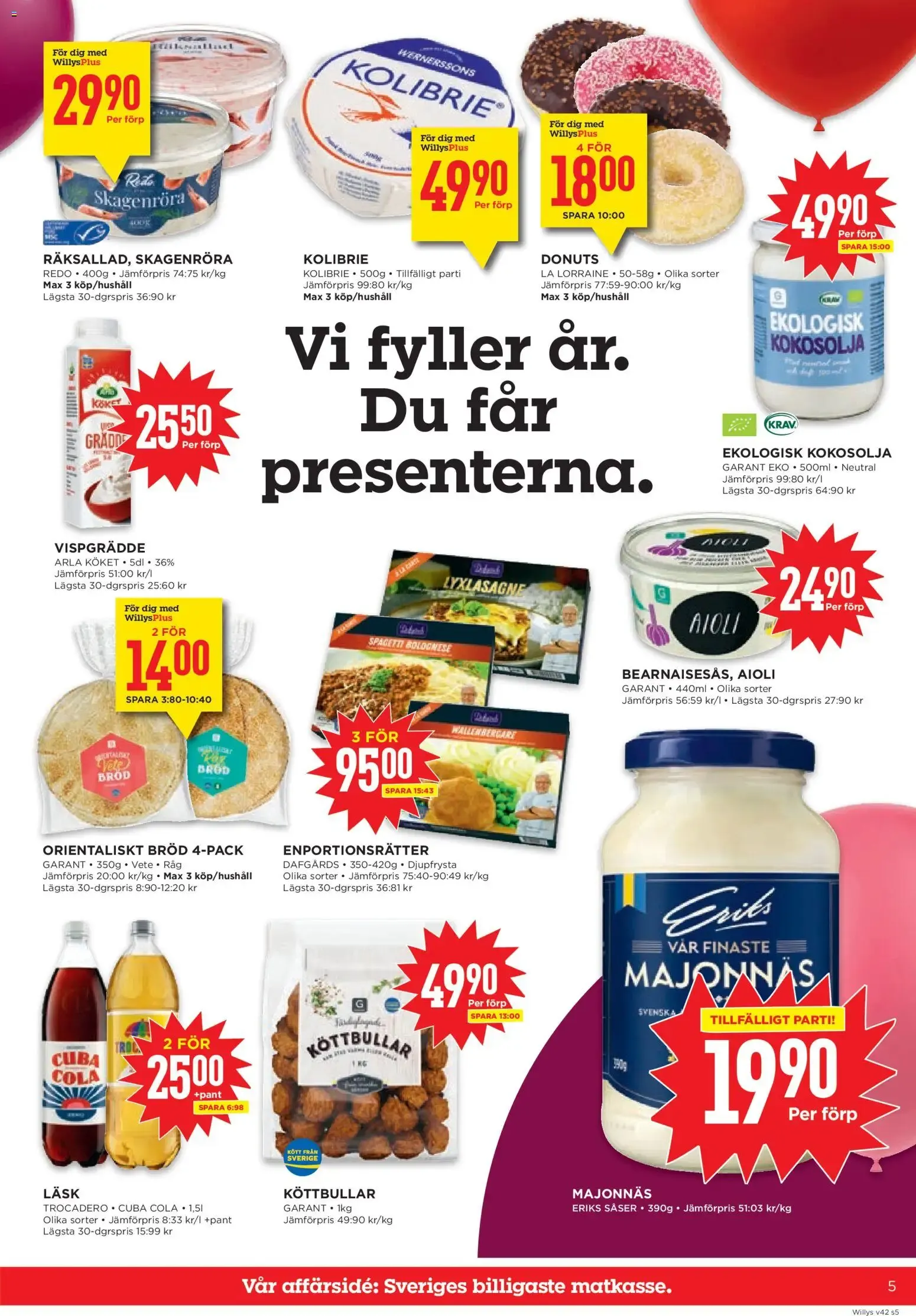 Willys: ¡Precios de aniversario, ofertas válidas del 12/10 al 18/10/2026! från 12 oktober till 18 oktober 2026 - Reklamblad sidor 5