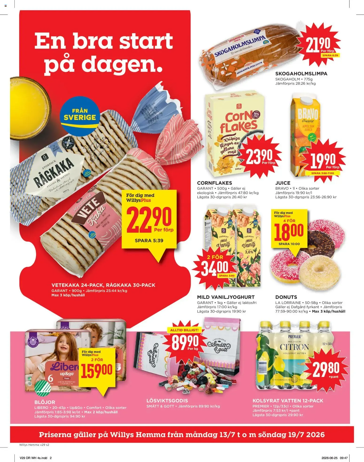 Willys Hemma: Veckans hyvlade priser från 13 juli till 19 juli 2026 - Reklamblad sidor 2