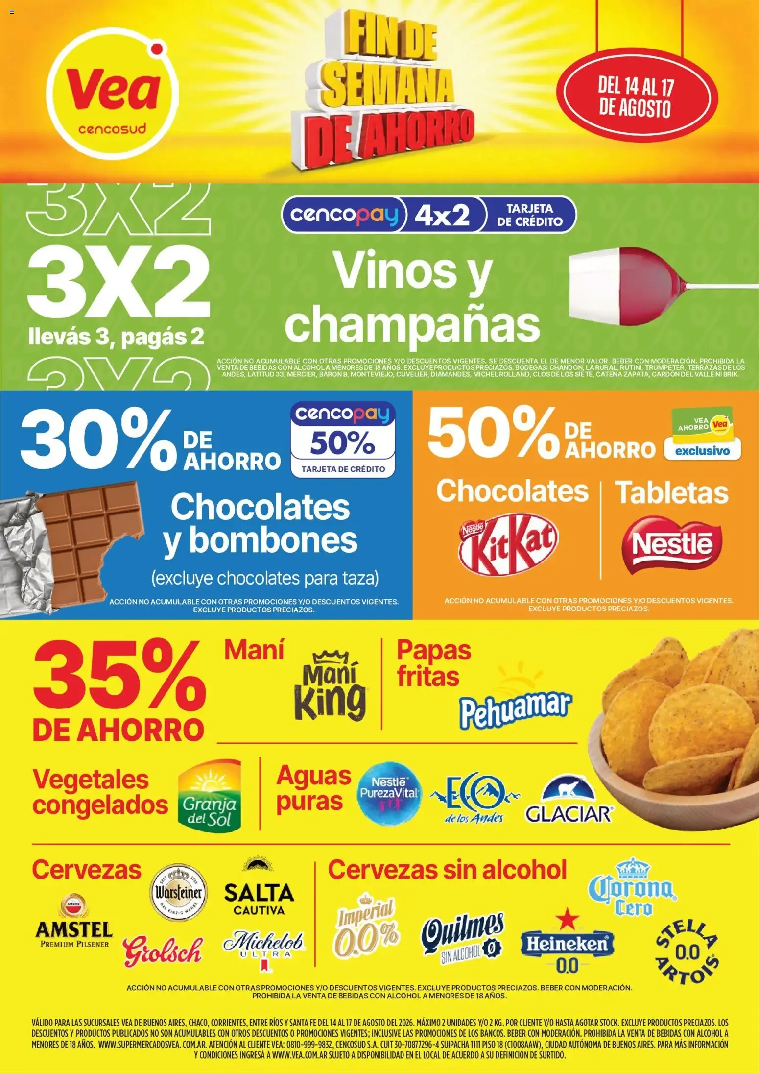 Ofertas de Vea - Fin de semana de ahorro del 14/08/2026 - 17/08/2026 14 de agosto al 17 de agosto 2026 - Página 1 del catálogo