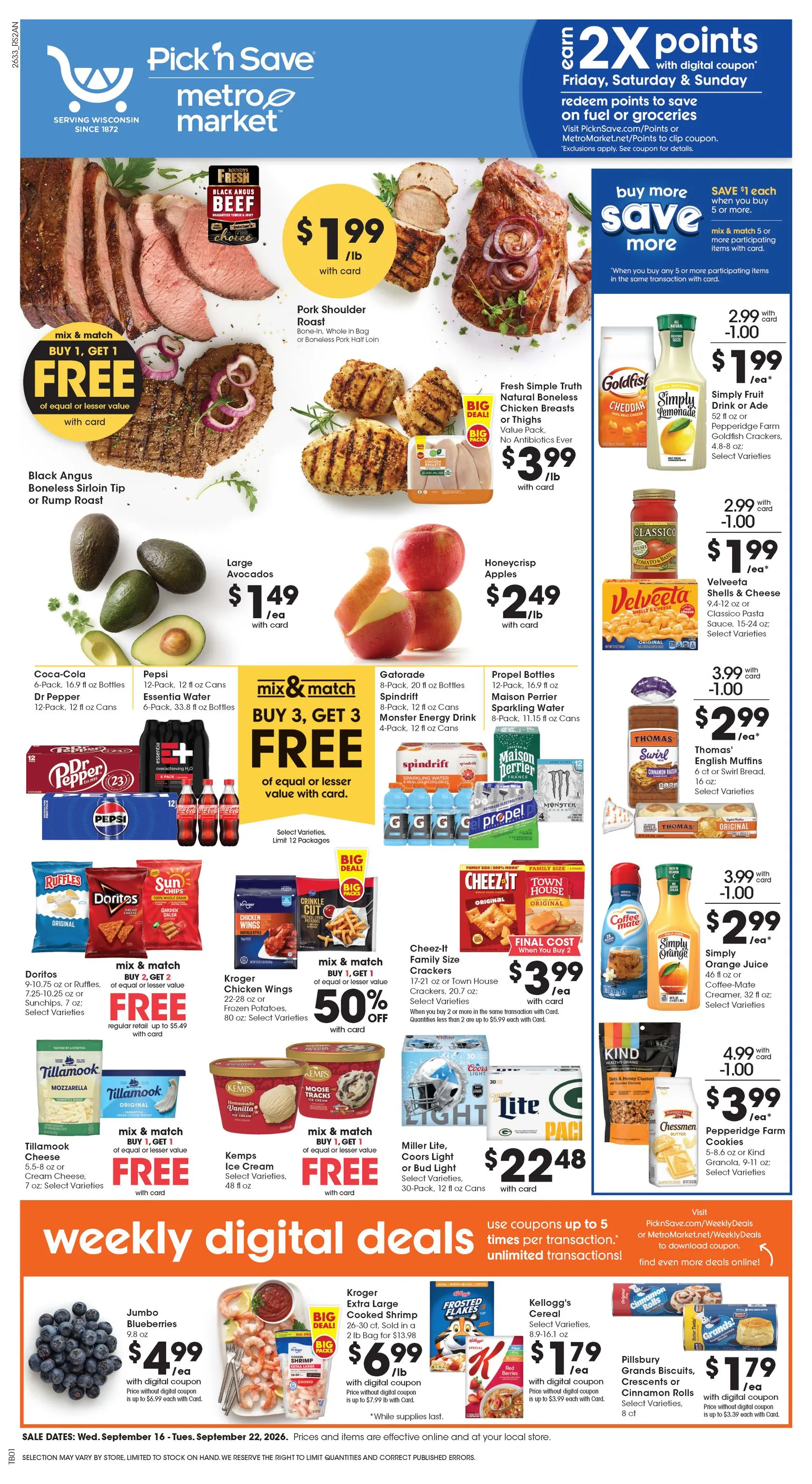 Weekly ad Current Pick'n Save leaflet valid from Wednesday 09/16/2026 to Tuesday 09/22/2026 from September 16 to September 22 2026 - Page 1