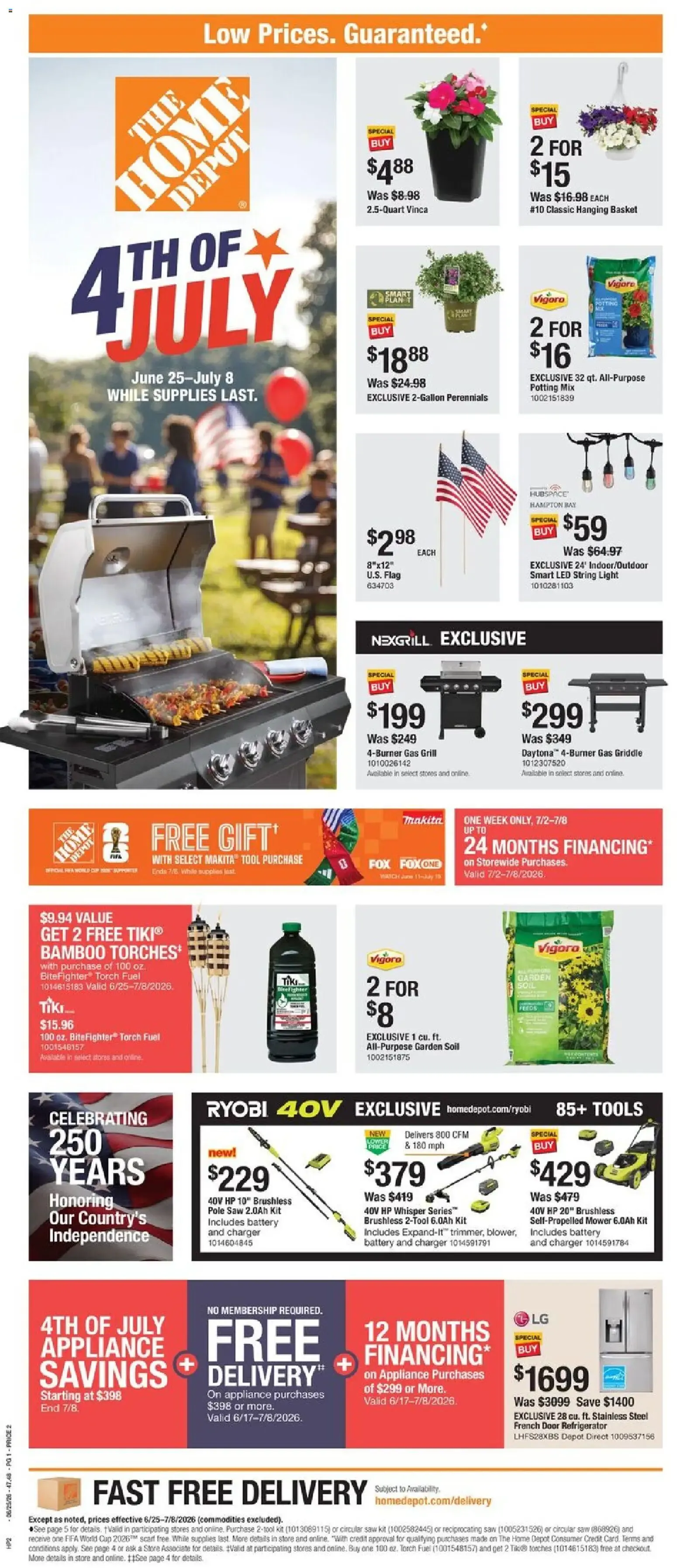 Weekly ad Home Depot Weekly Ad from 06/25/2026 - Flyer from June 25 to July 8 2026 - Page 1