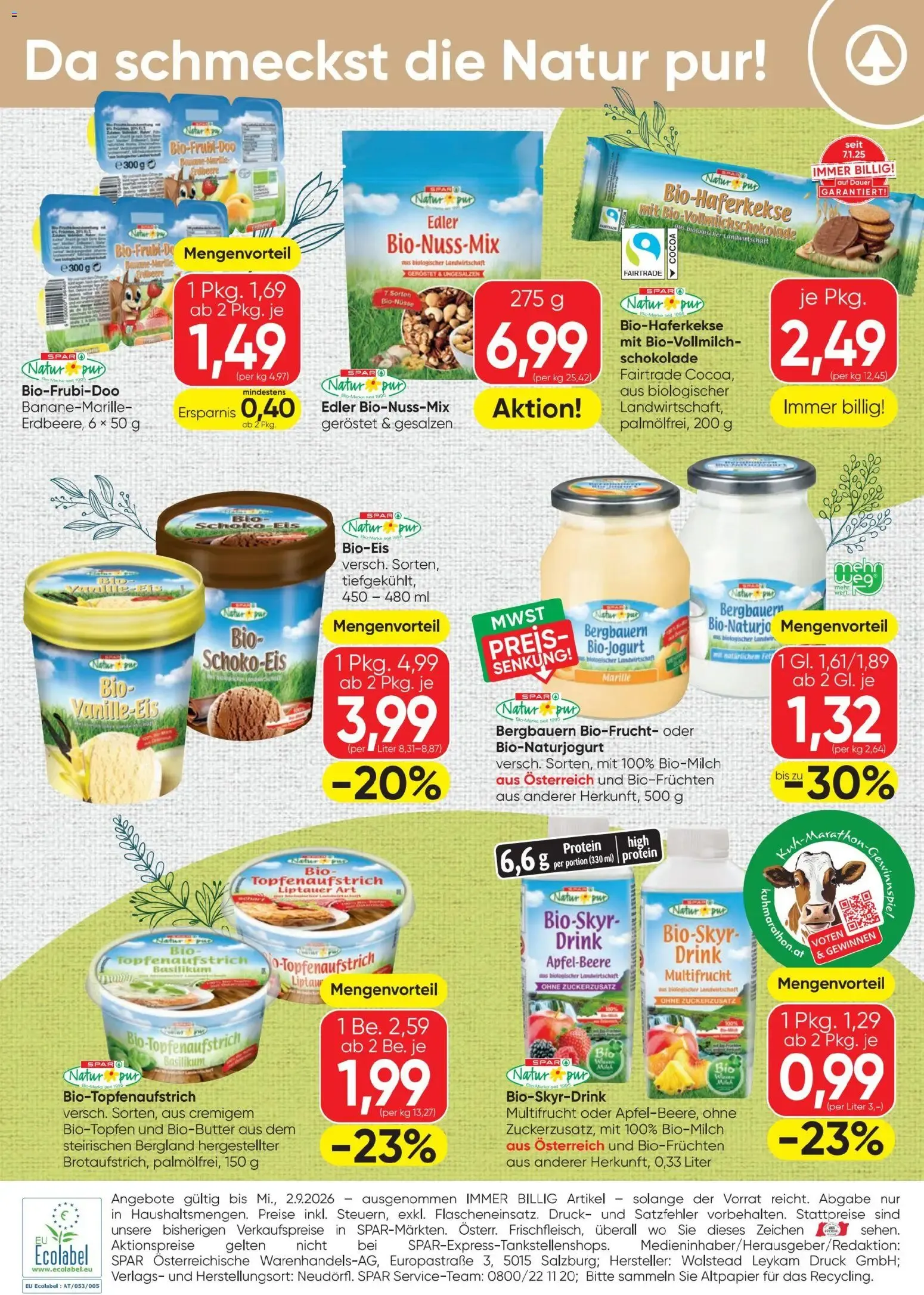Spar Natur*pur (06.08.2026) - Angebote und Prospekt von 6. August bis 2. September 2026 - Flugblätt seite 4