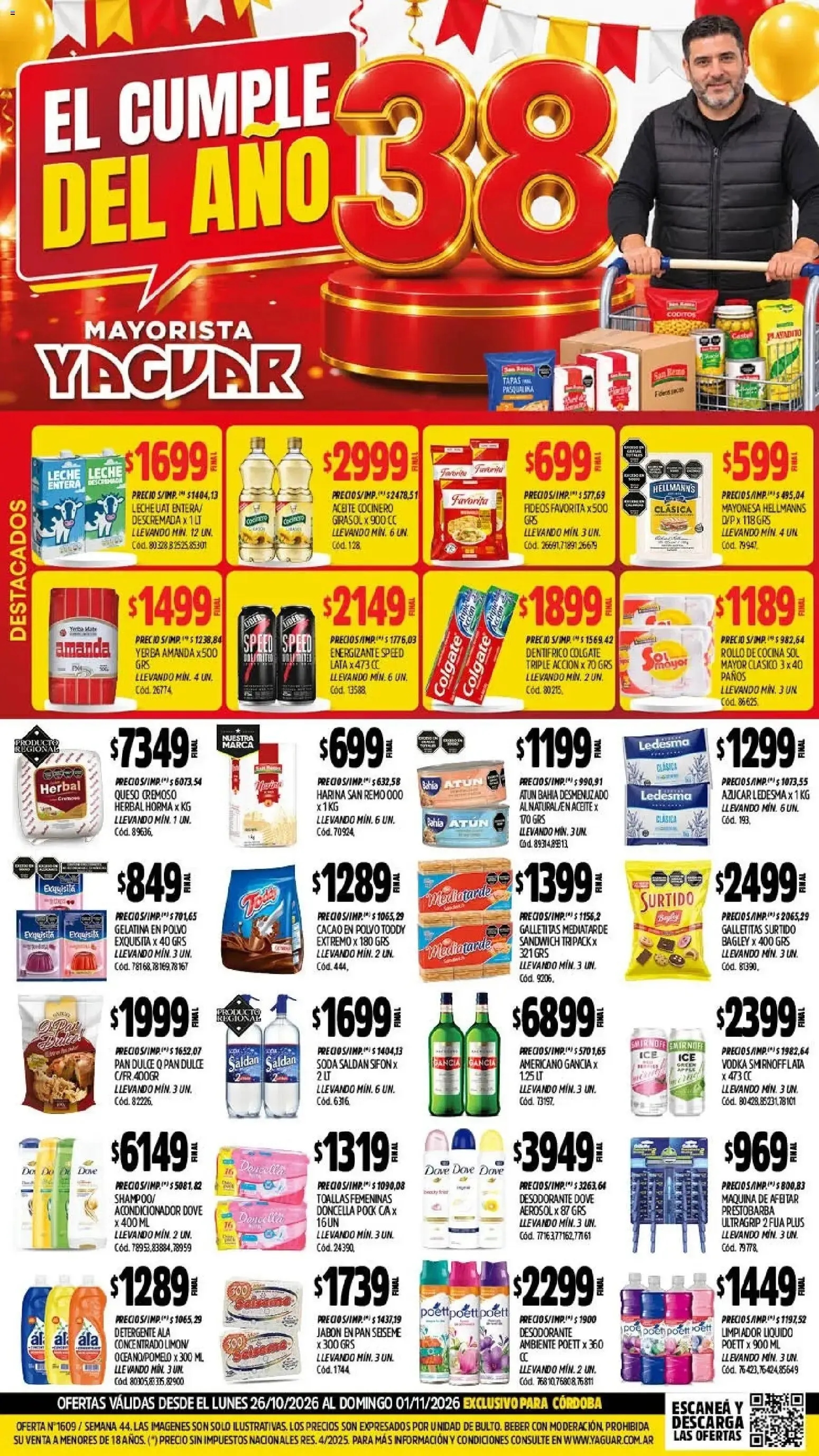 Ofertas de Yaguar - Oferta Semanal Córdoba del 26/10/2026 - 01/11/2026 26 de octubre al 1 de noviembre 2026 - Página 1 del catálogo