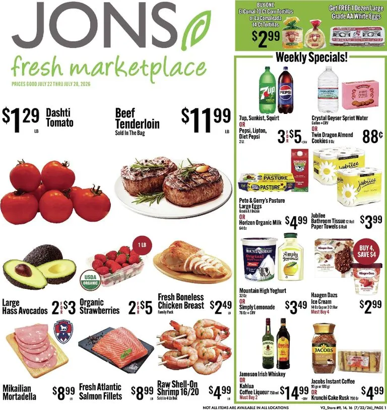 Weekly ad Jons Fresh Marketplace - Weekly Specials from July 22 to July 28 2026 - Page 1