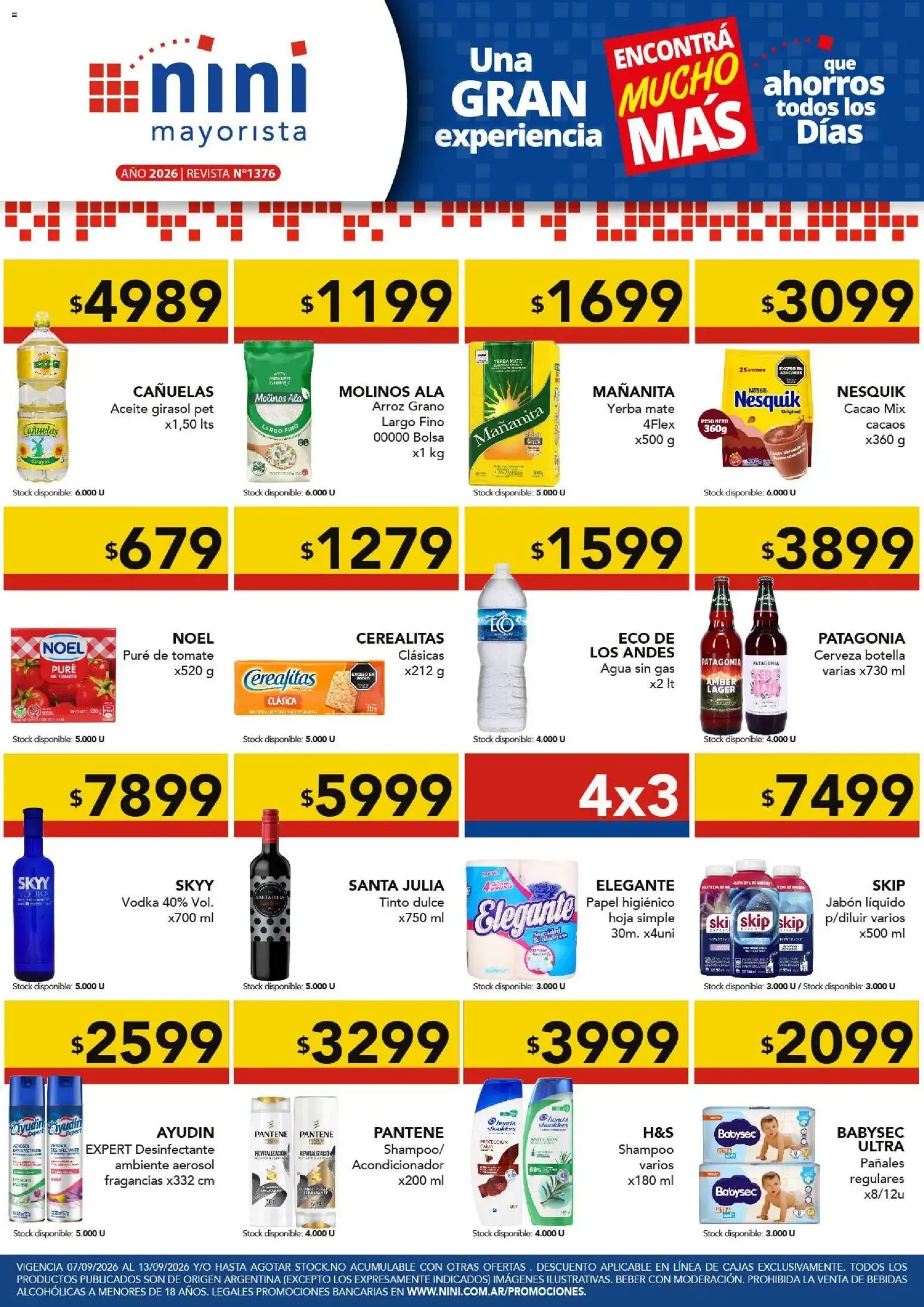 Ofertas de NINI Mayorista catálogo del 07/09/2026 - 13/09/2026 7 de septiembre al 13 de septiembre 2026 - Página 1 del catálogo