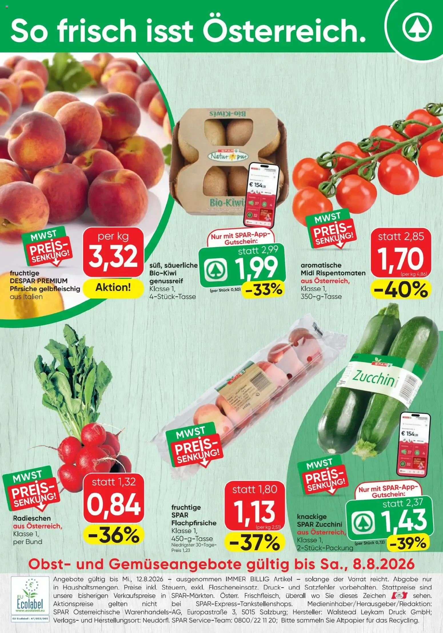Spar - Flugblatt (06.08.2026) - Angebote und Prospekt von 6. August bis 12. August 2026 - Flugblätt seite  16