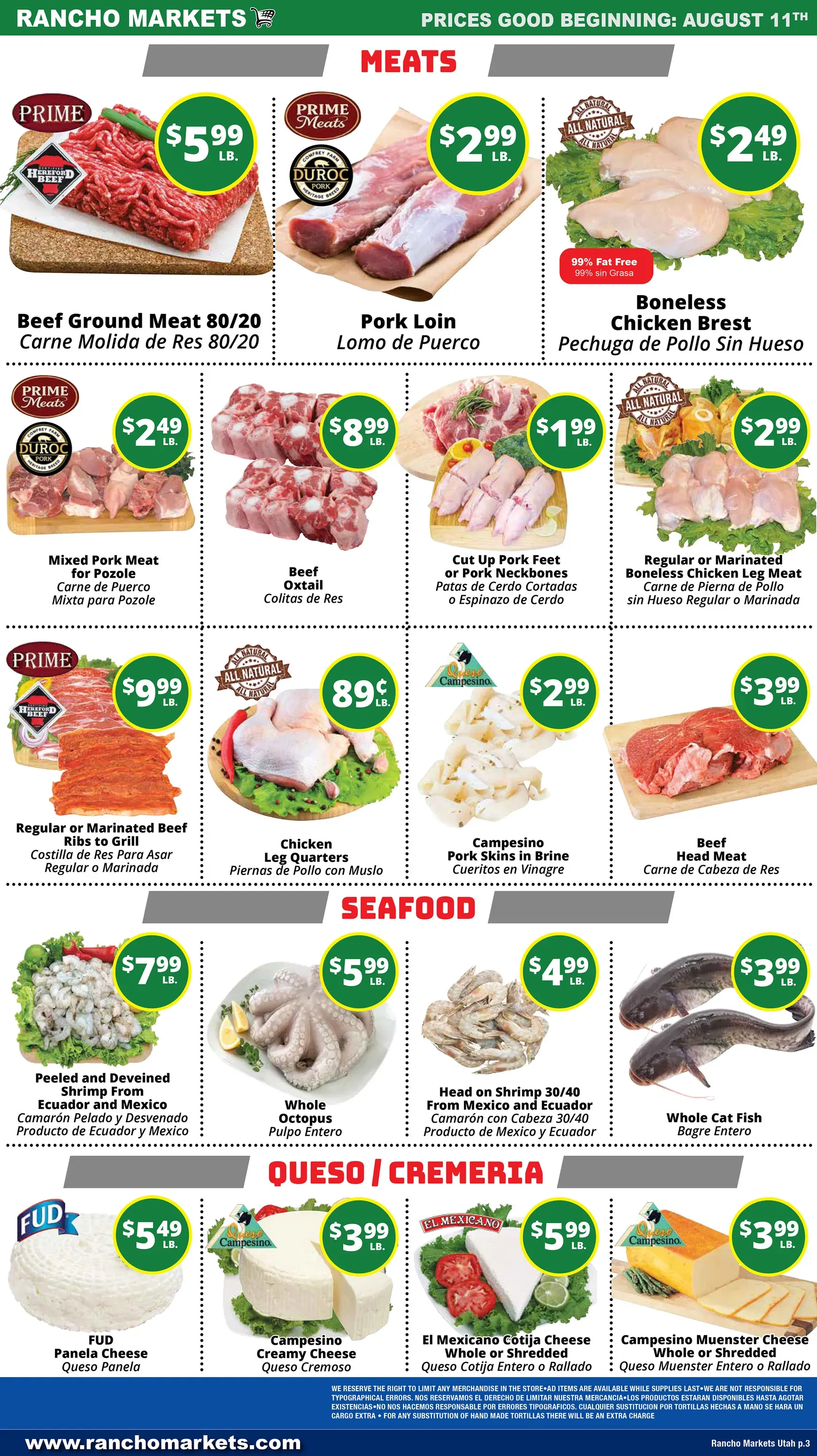 Weekly ad Current Rancho Markets leaflet valid from Tuesday 08/11/2026 to Monday 08/17/2026 from August 11 to August 17 2026 - Page 4
