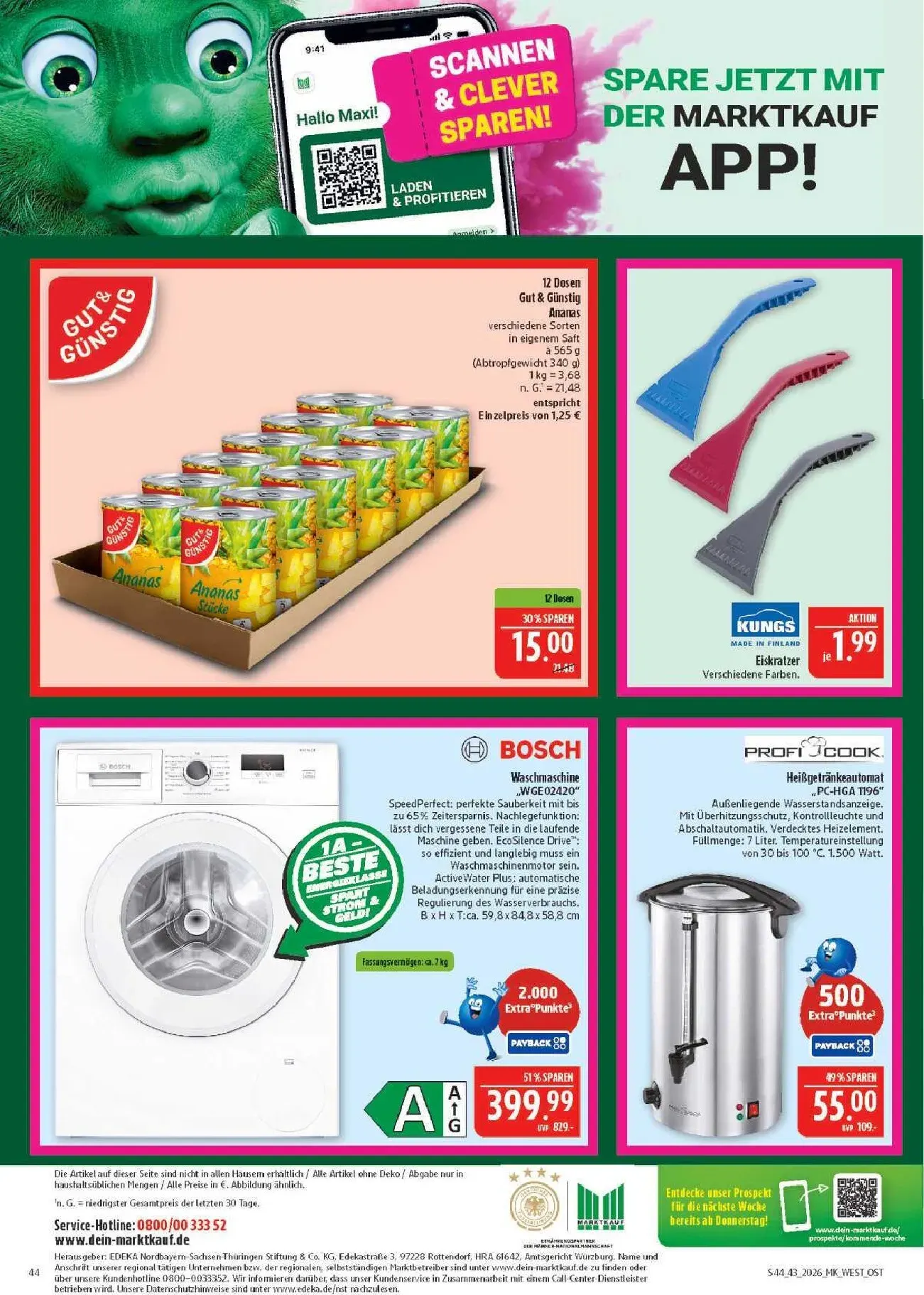 Marktkauf App: Scannen & Clever Sparen von 19. Oktober bis 24. Oktober 2026 - Prospekt seite 44