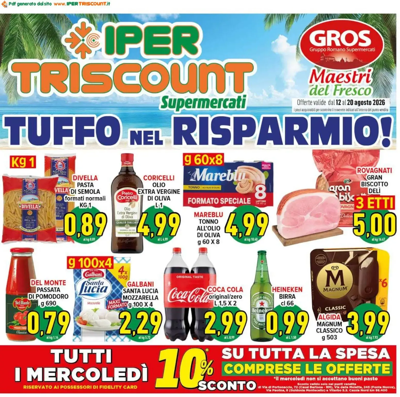 Ipertriscount volantino dal 12/08/2026 - online Offerte da 12 agosto a 20 agosto di 2026 - Pagina del volantino 1