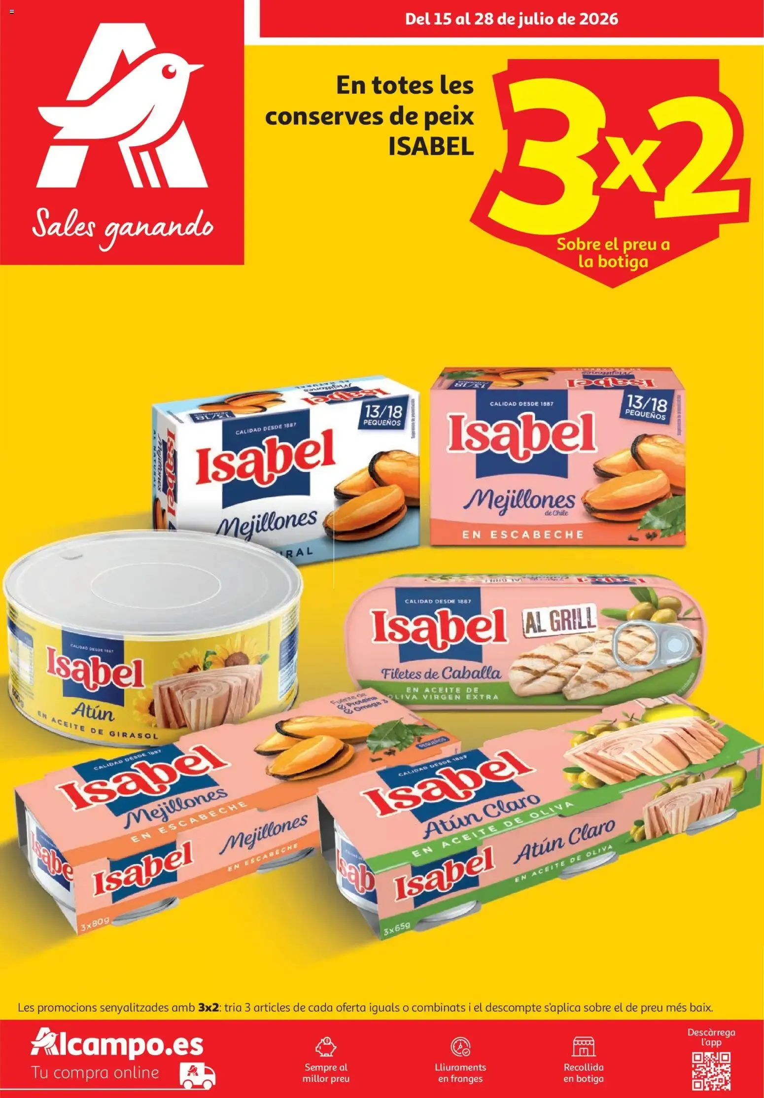 Catálogo de Alcampo - 3x2 en conserves de peix ISABEL 15 de julio al 28 de julio 2026 - Página 1