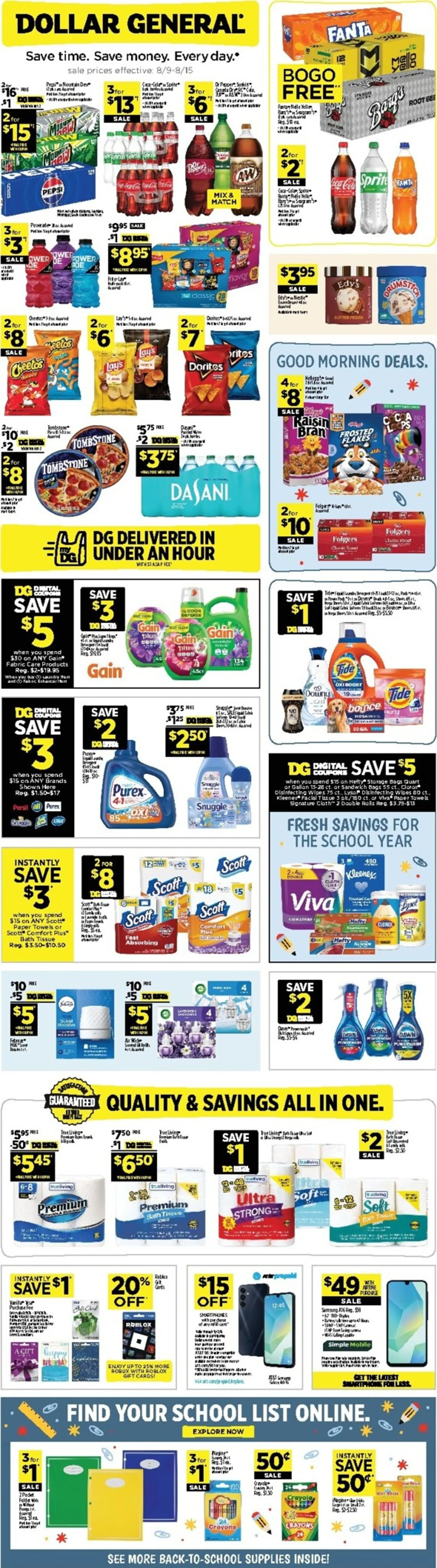 Current Dollar General leaflet valid from Sunday 08/09/2026 to Saturday 08/15/2026