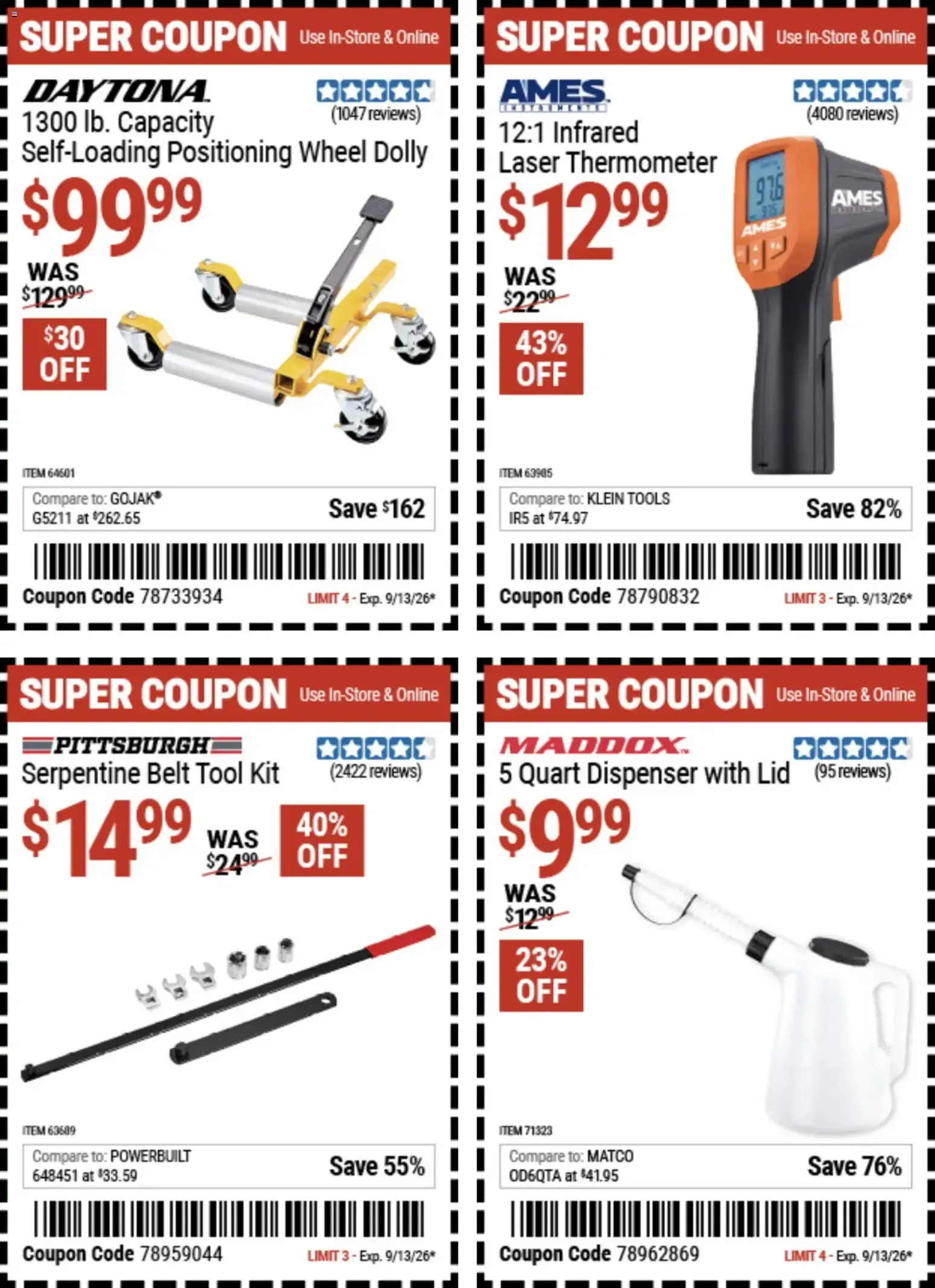 Weekly promotion Harbor Freight Coupon Deals spanning from August 31 to September 13 2026 - Page 10 for Catalogue 365