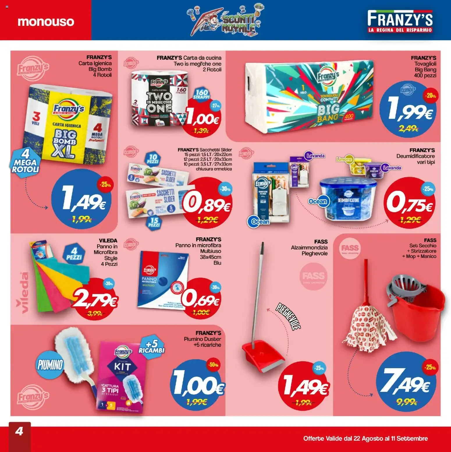 Franzy's Sconti Royale - La Regina del Risparmio da 22 agosto a 11 settembre di 2026 - Pagina del volantino 4