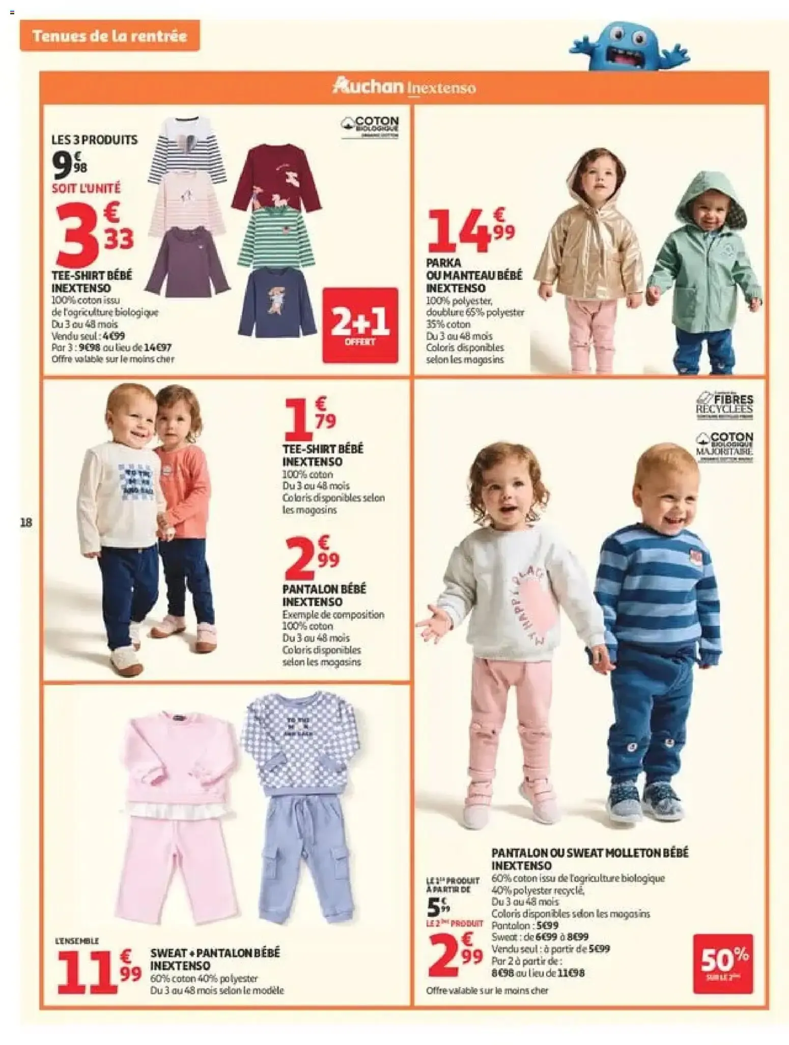 Auchan: Spécial Tenues de la Rentrée à Prix K.O. du 11 août au 6 septembre 2026 - Catalogue page 18