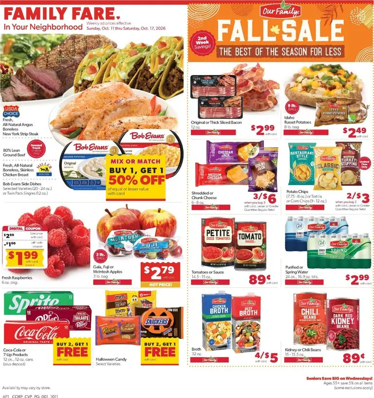 Weekly ad Current Family Fare leaflet valid from Sunday 10/11/2026 to Saturday 10/17/2026 from October 11 to October 17 2026 - Page 1