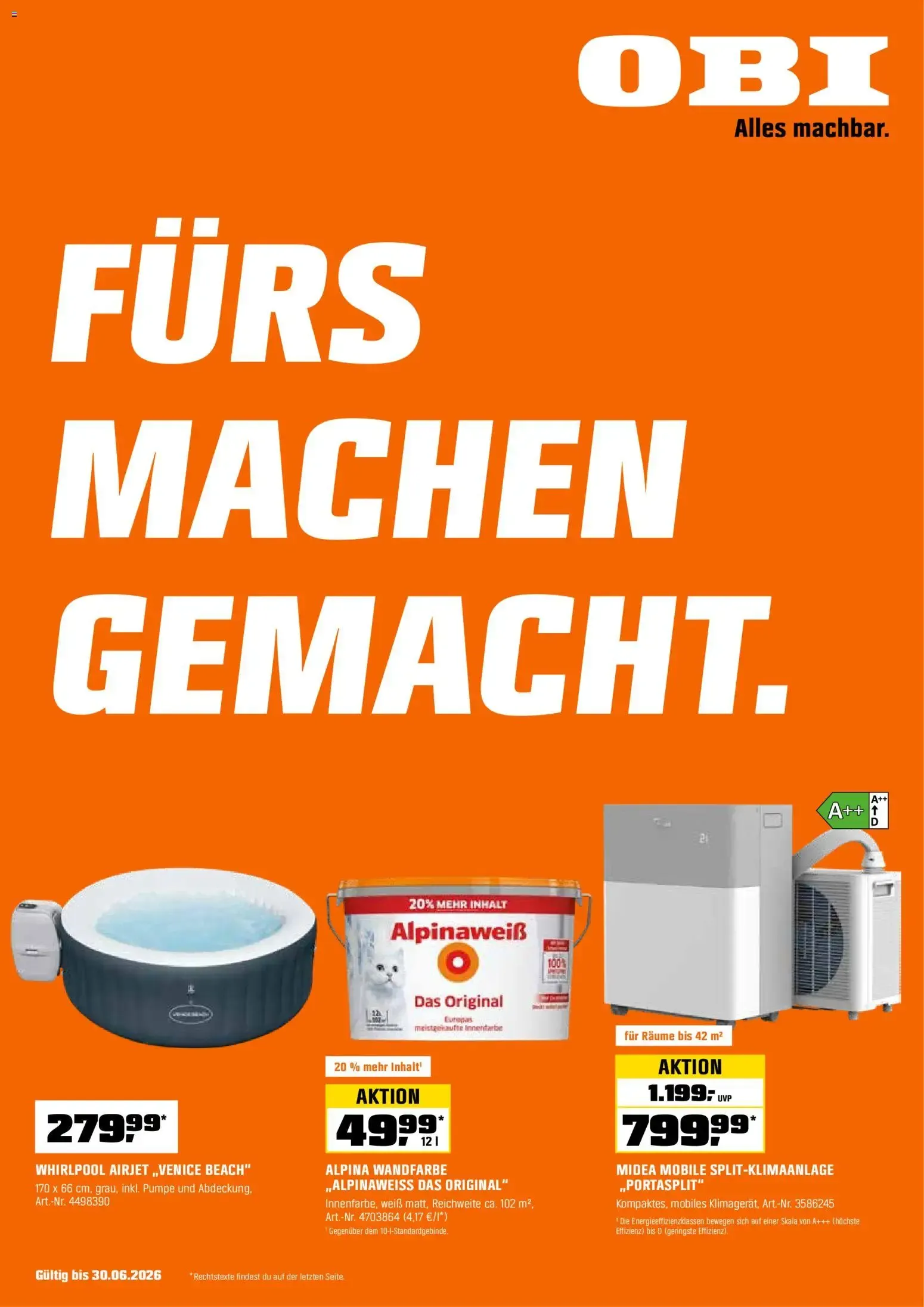 OBI Flugblatt von 01.06.2026 - Aktuelle Angebote von 1. Juni bis 30. Juni 2026 - Flugblätt seite  1