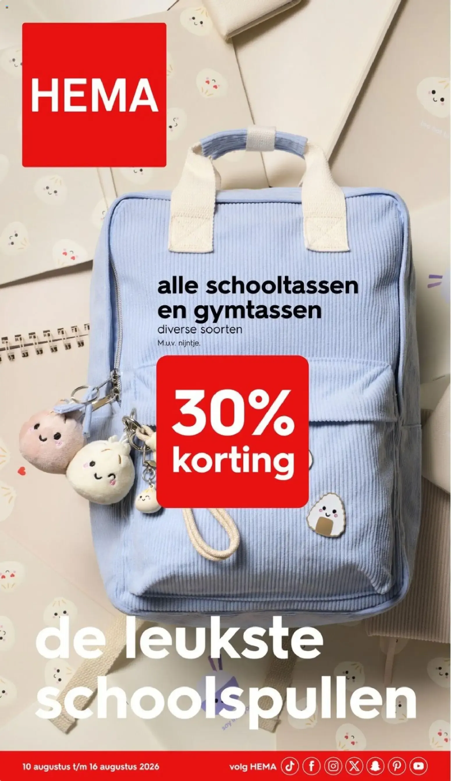 HEMA: Mochilas y útiles escolares van 10 augustus tot 16 augustus 2026 - Folder pagina 1