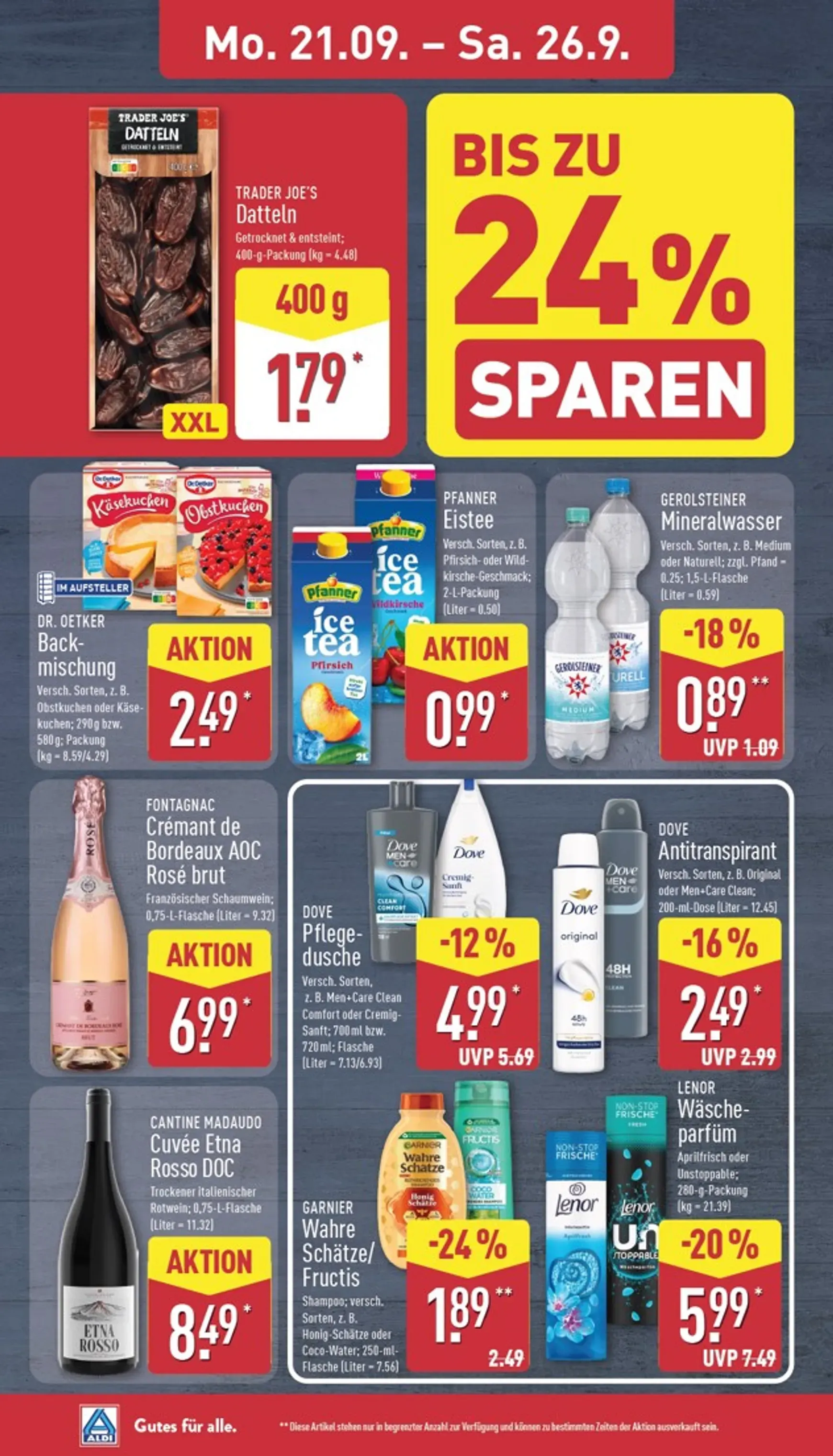 Gutes für alle. Zum ALDI Preis. von 21. September bis 26. September 2026 - Prospekt seite 8