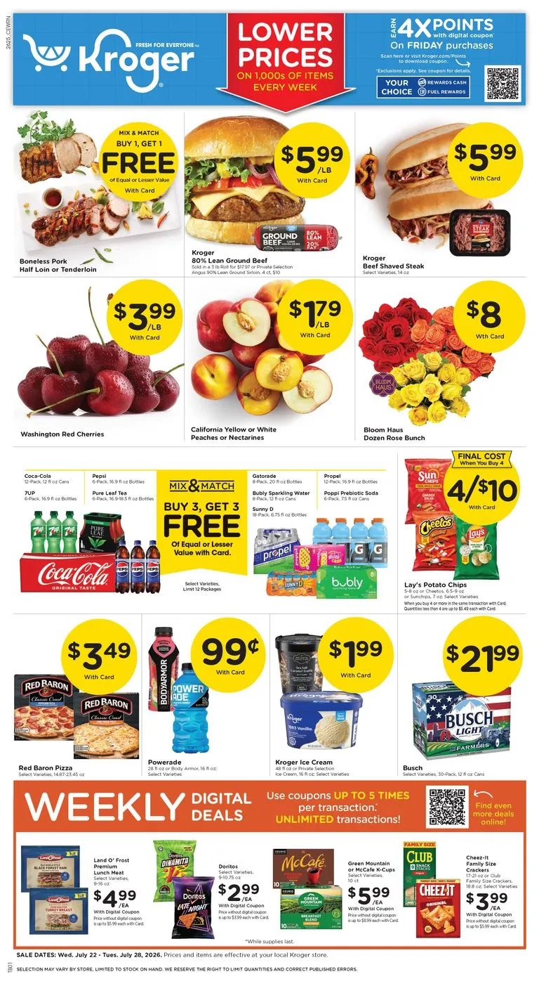 Current Kroger leaflet valid from Wednesday 07/22/2026 to Wednesday 07/29/2026