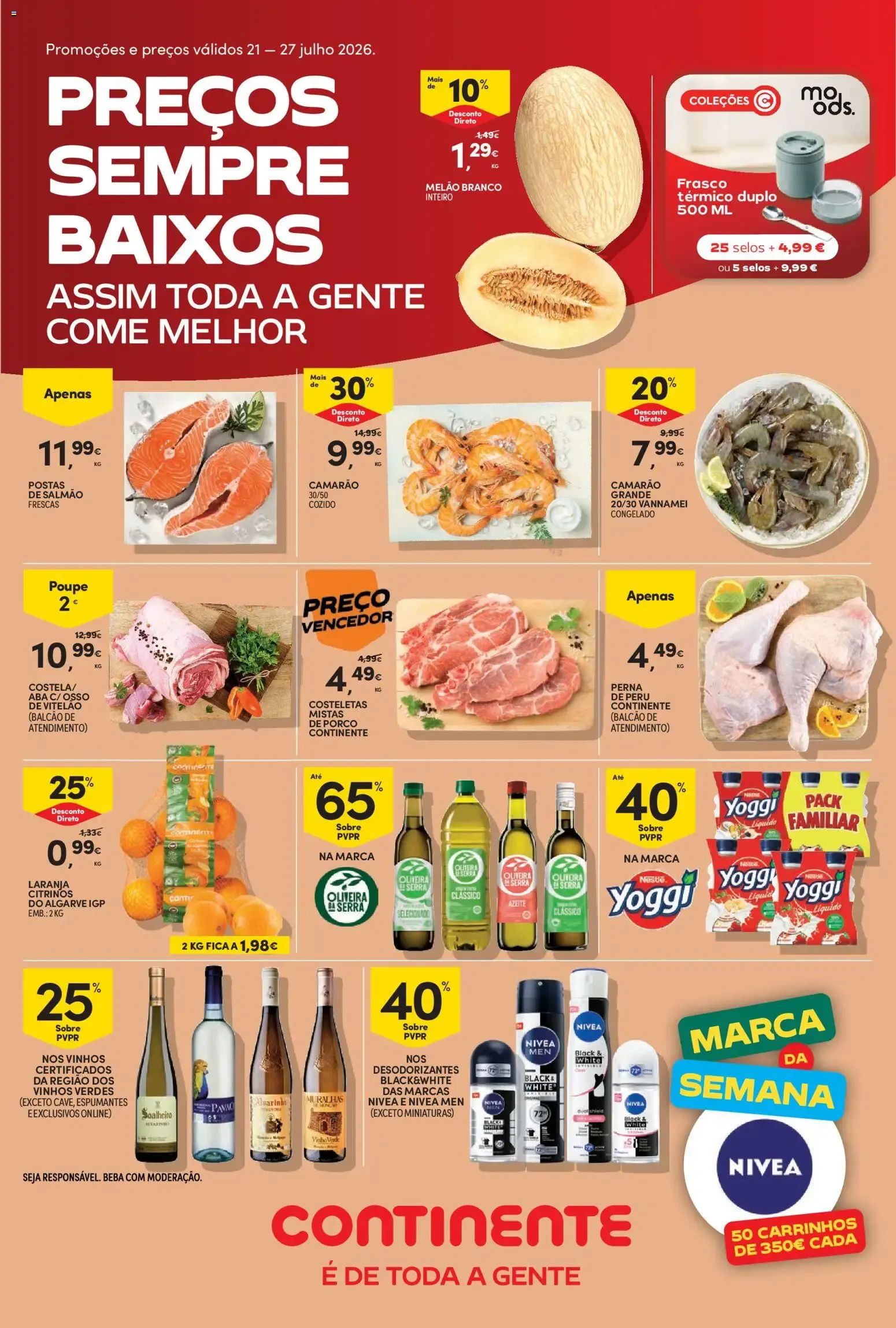 Folheto Promoções e Preços Válidos Continente de 21 de julho até 27 de julho 2026 - Pagina 1