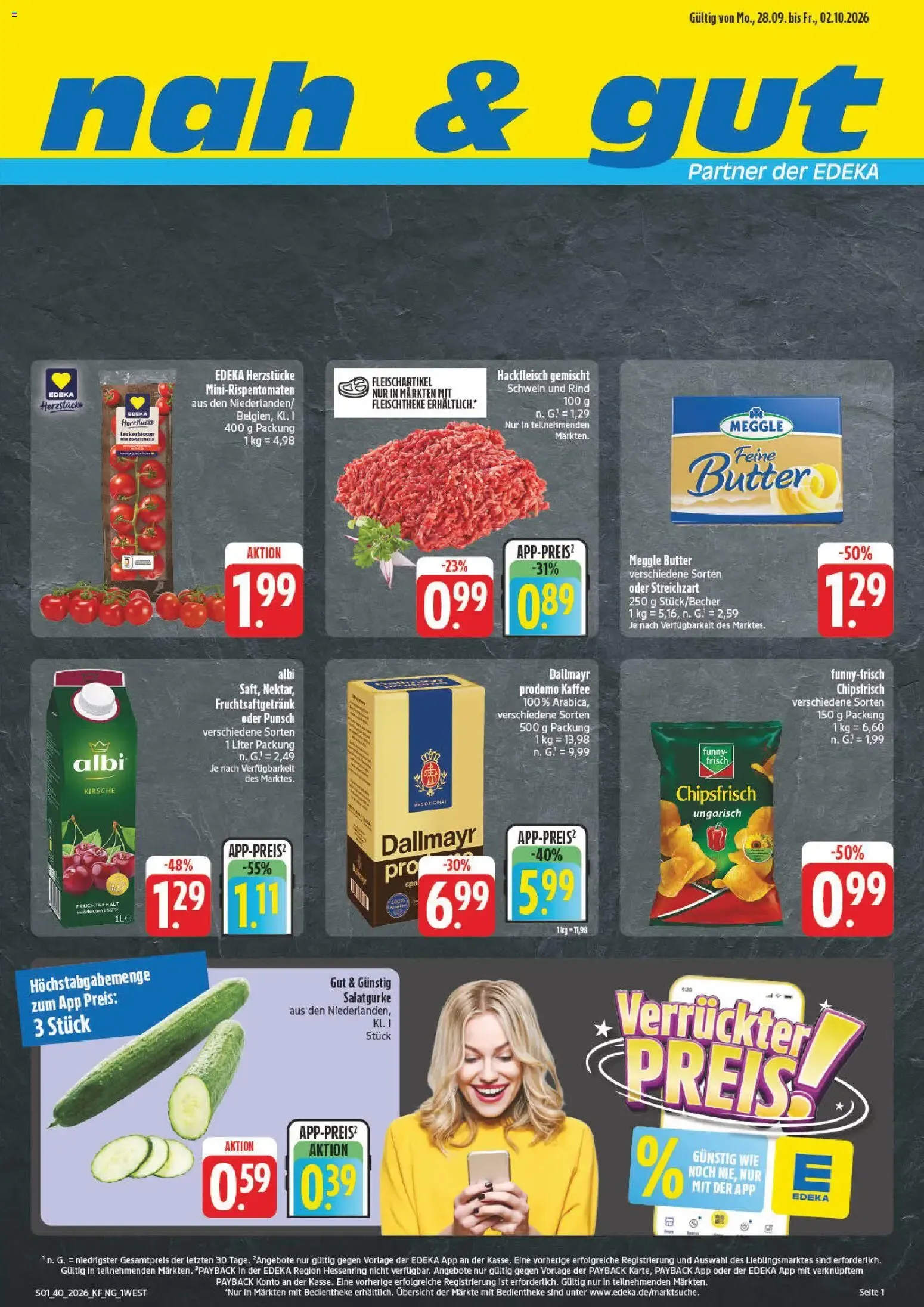 nah & gut Prospekt (ab 28.09.2026) zum Blättern von 28. September bis 2. Oktober 2026 - Prospekt seite 1