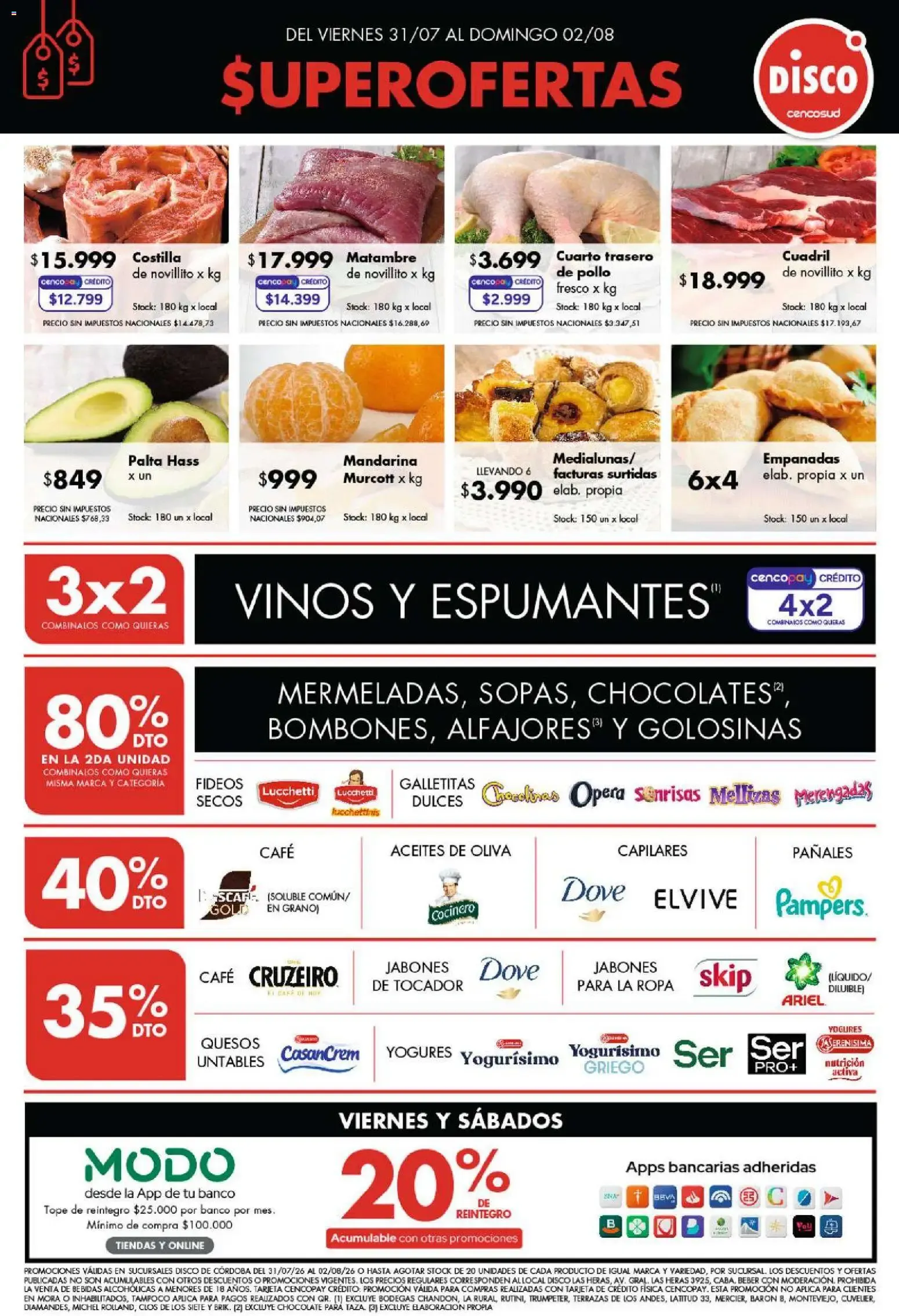 Ofertas de Disco - Ofertas | Córdoba del 30/07/2026 - 02/08/2026 31 de julio al 2 de agosto 2026 - Página 1 del catálogo
