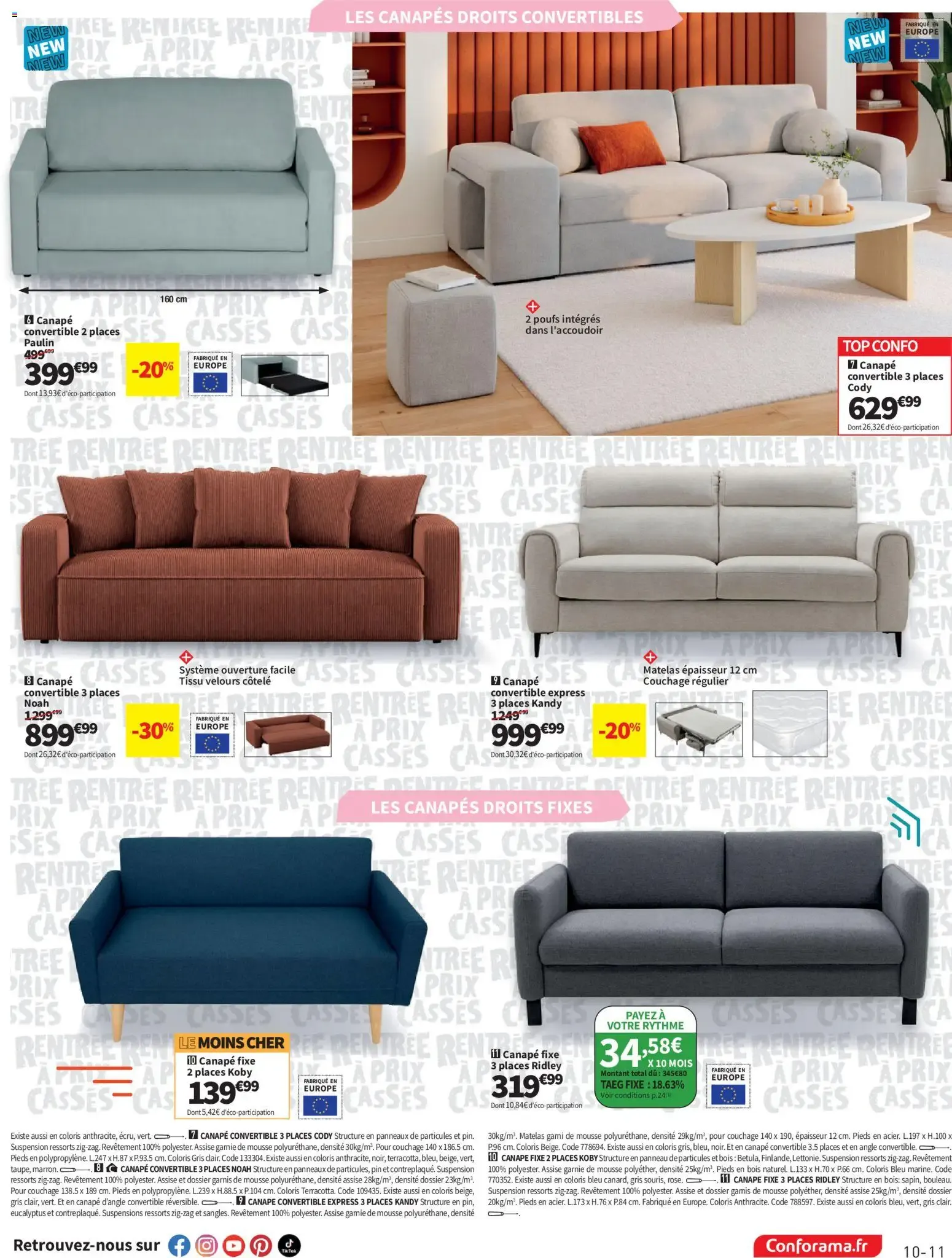 Conforama Rentrée à prix cassés à partir du 04/08/2026 - promo en ligne du 4 août au 24 août 2026 - Catalogue page 11