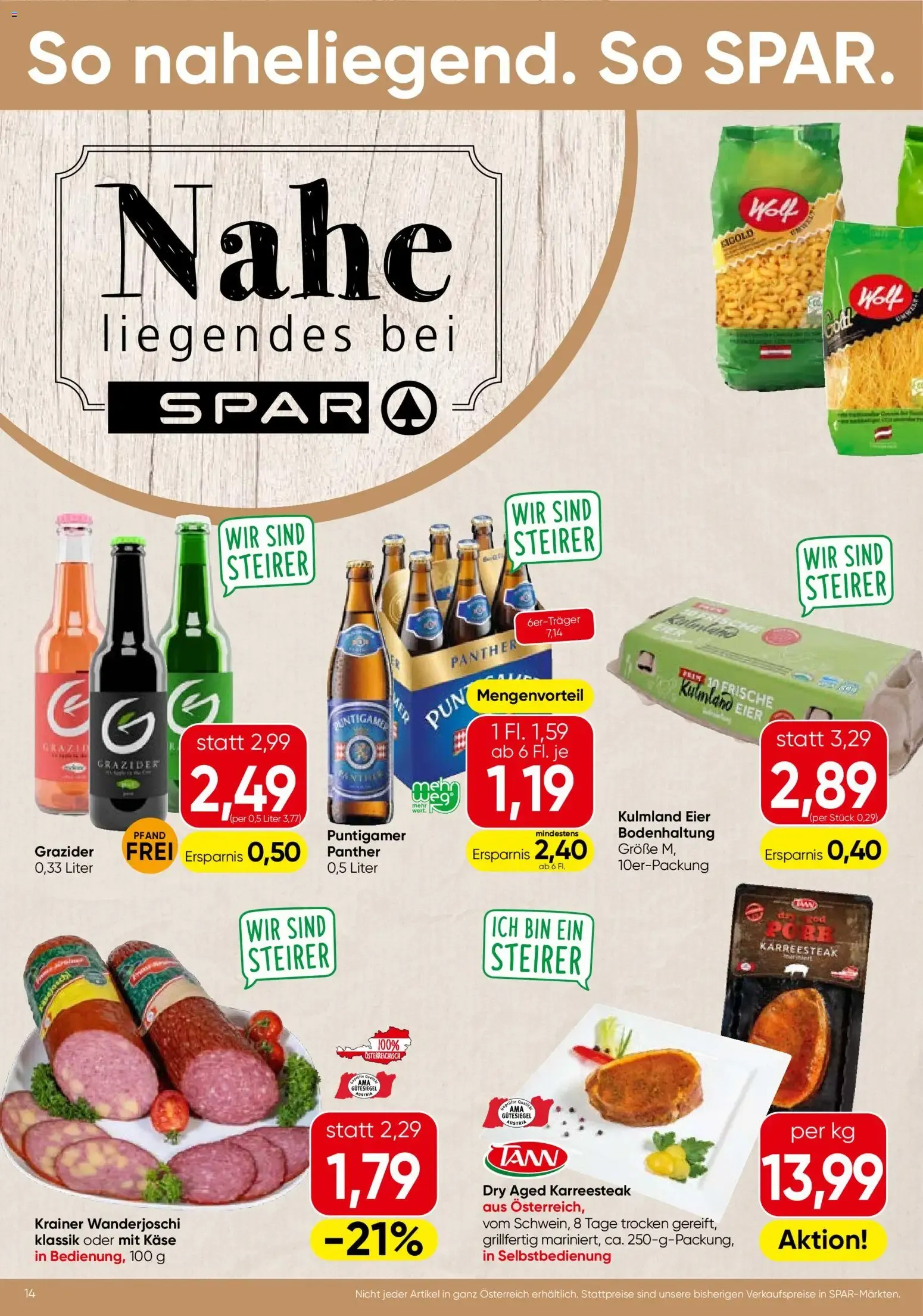 Spar Flugblatt - Steiermark (18.06.2026) - Angebote und Prospekt von 18. Juni bis 30. Juni 2026 - Flugblätt seite 14