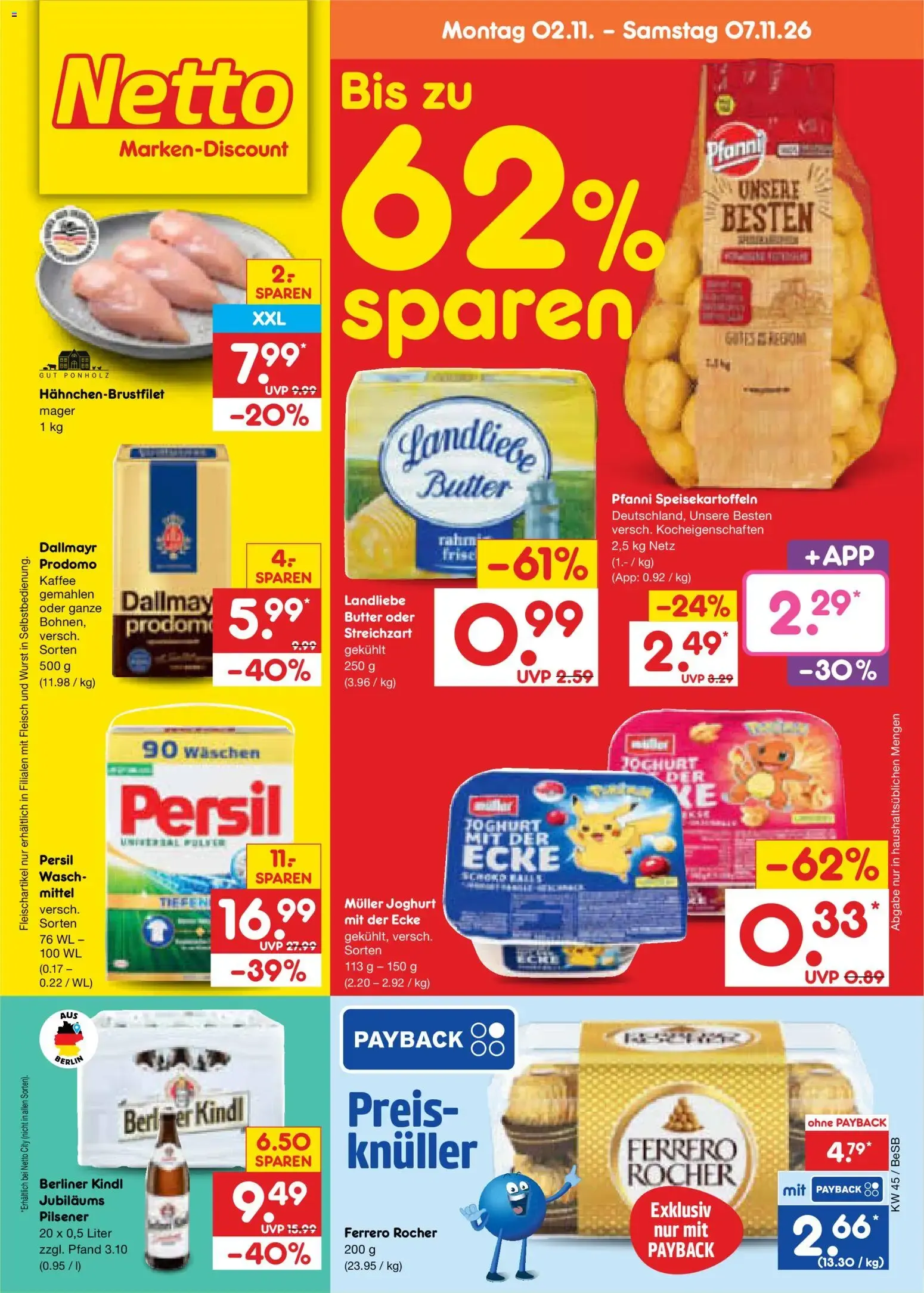Netto Marken-Discount Prospekt (ab 02.11.2026) » Angebote von 2. November bis 7. November 2026 - Prospekt seite 1