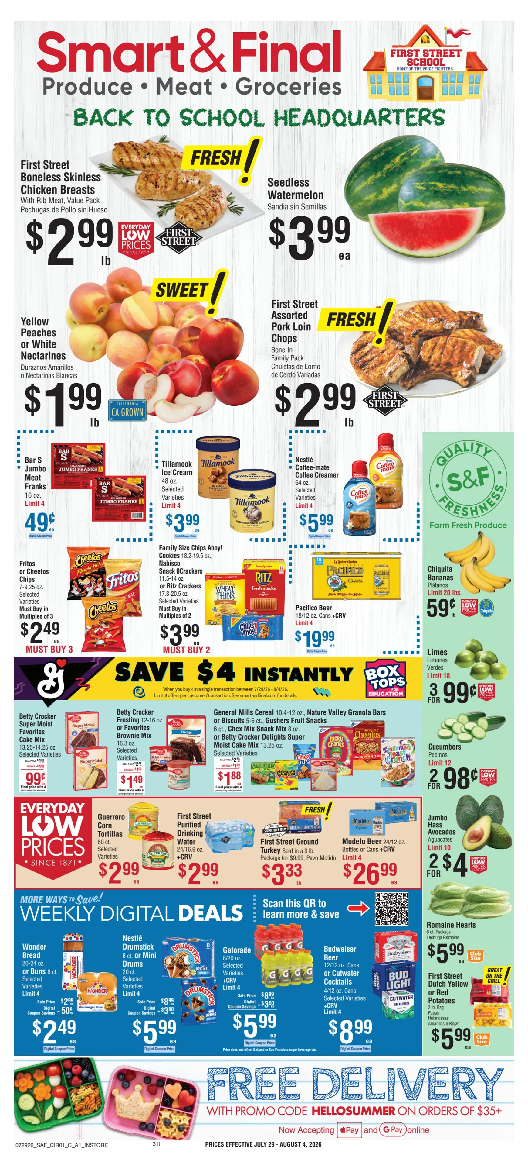 Weekly ad Current Smart & Final leaflet valid from Wednesday 07/29/2026 to Tuesday 08/04/2026 from July 29 to August 4 2026 - Page 1
