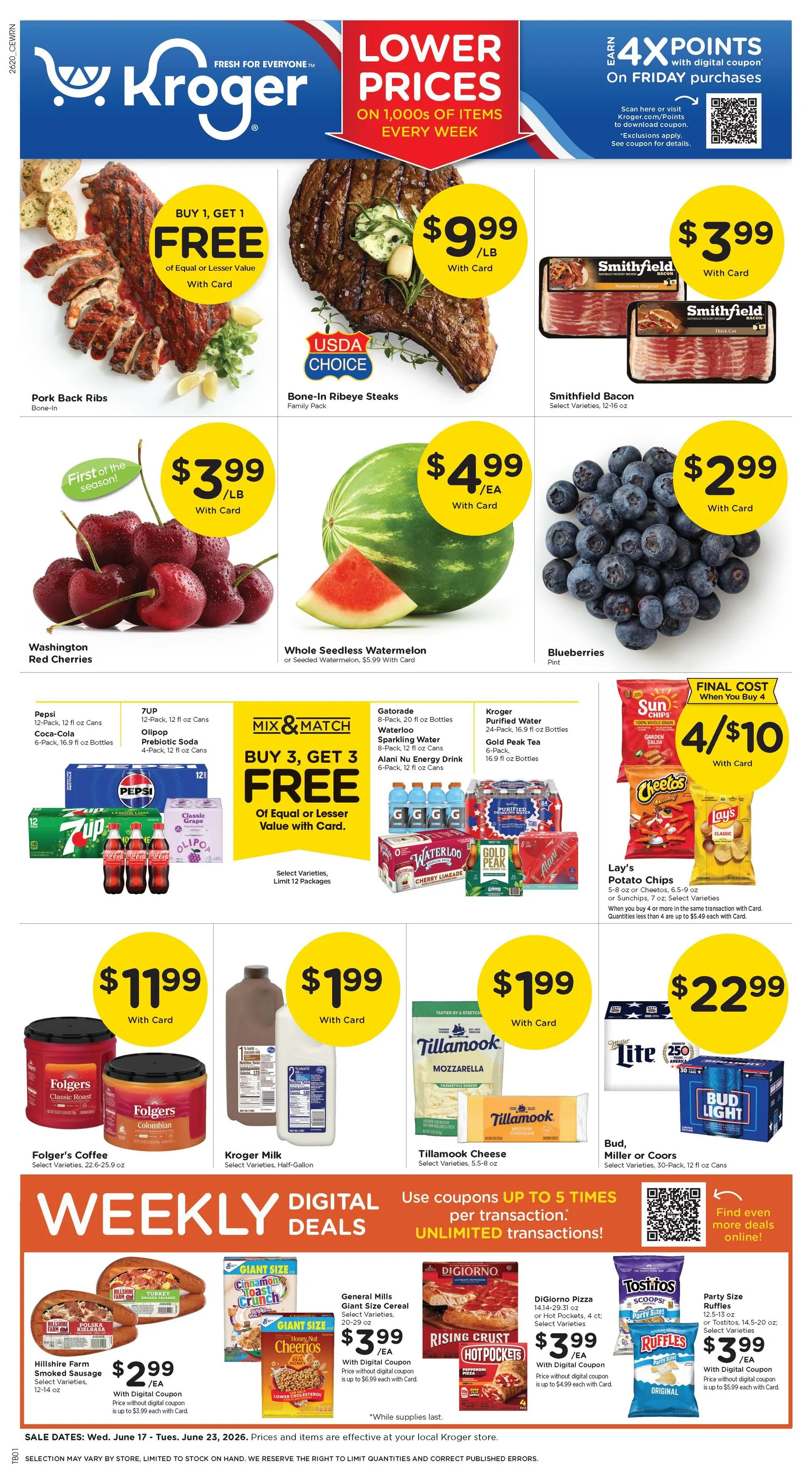 Current Kroger leaflet valid from Wednesday 06/17/2026 to Tuesday 06/23/2026
