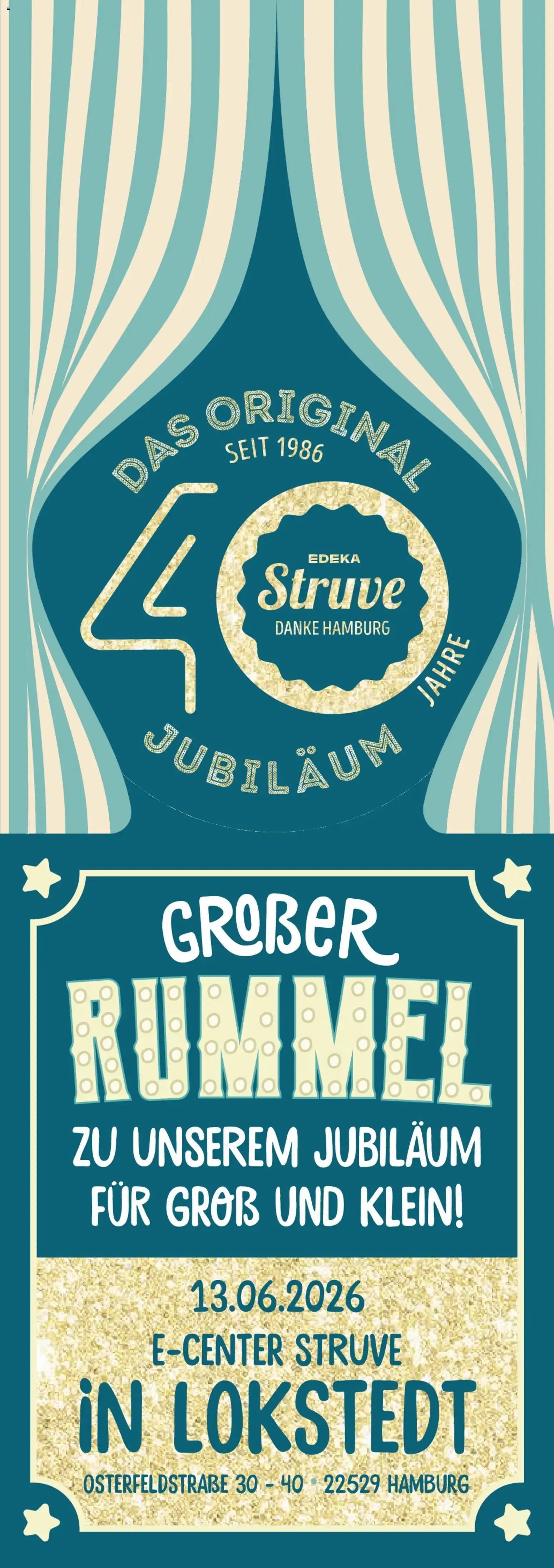 Edeka Struve 40 Jahre Jubiläum: Grober Rummel von 8. Juni bis 13. Juni 2026 - Prospekt seite 1