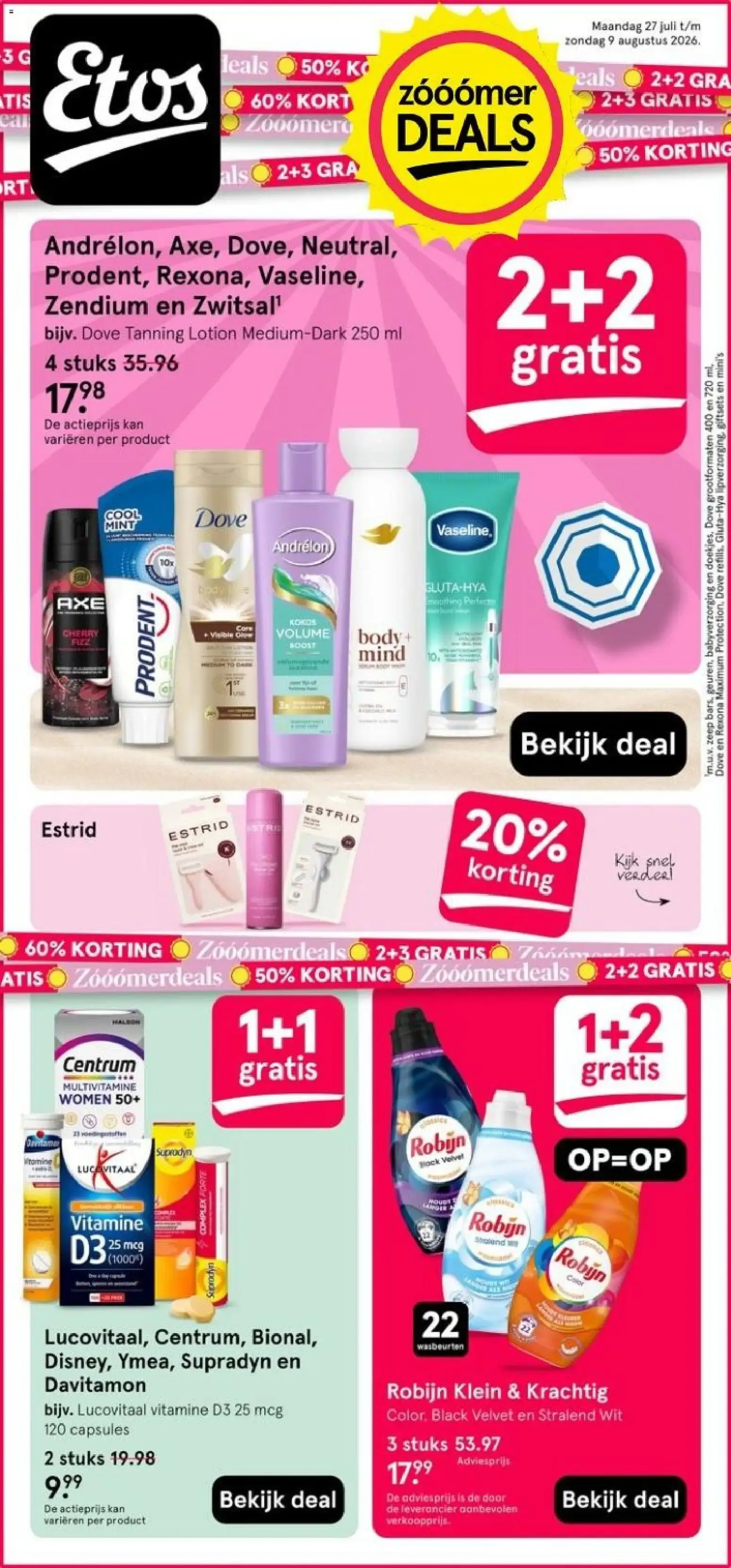 Etos zóóómer DEALS van 27 juli tot 9 augustus 2026 - Folder pagina 1