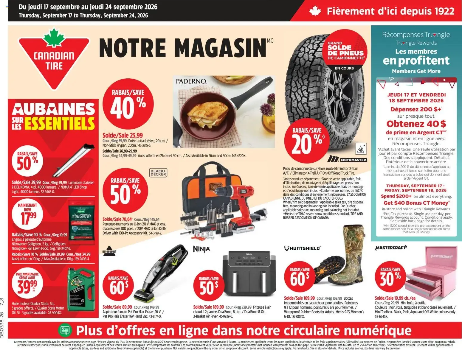 Canadian Tire circulaire from Sep 17, 2026 > weekly specials & deals from September 17 to September 24 2026 - flyer page 1