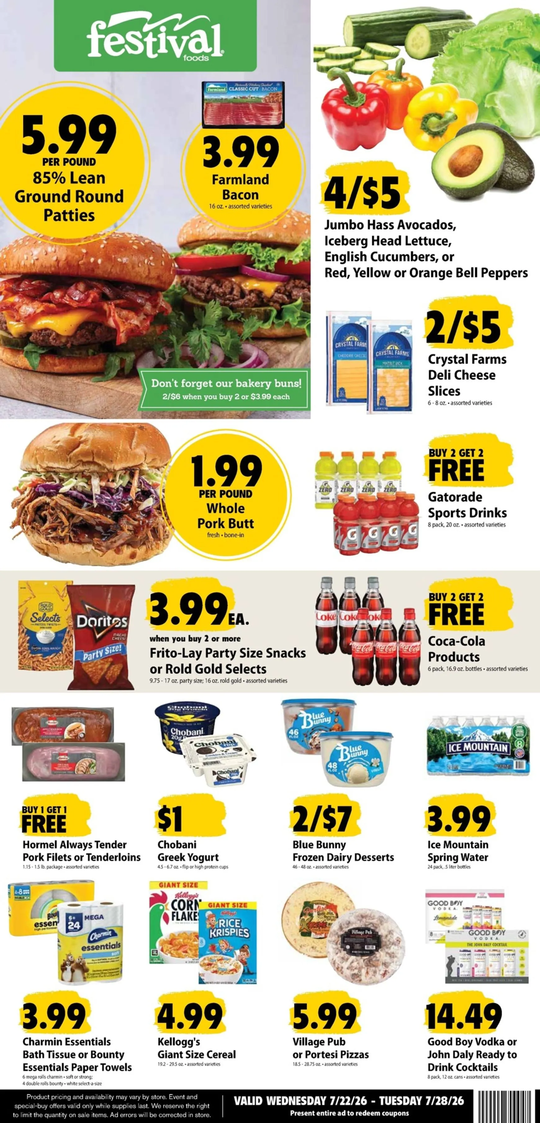 Weekly ad Current Fest Foods leaflet valid from Wednesday 07/22/2026 to Tuesday 07/28/2026 from July 22 to July 28 2026 - Page 1
