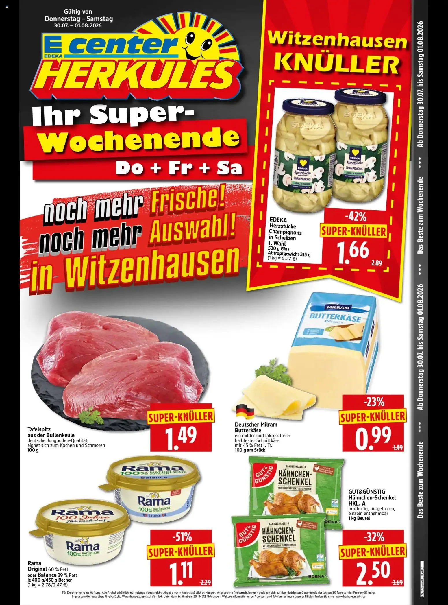 E center HERKULES Ihr Super-Wochenende in Witzenhausen von 30. Juli bis 1. August 2026 - Prospekt seite 1