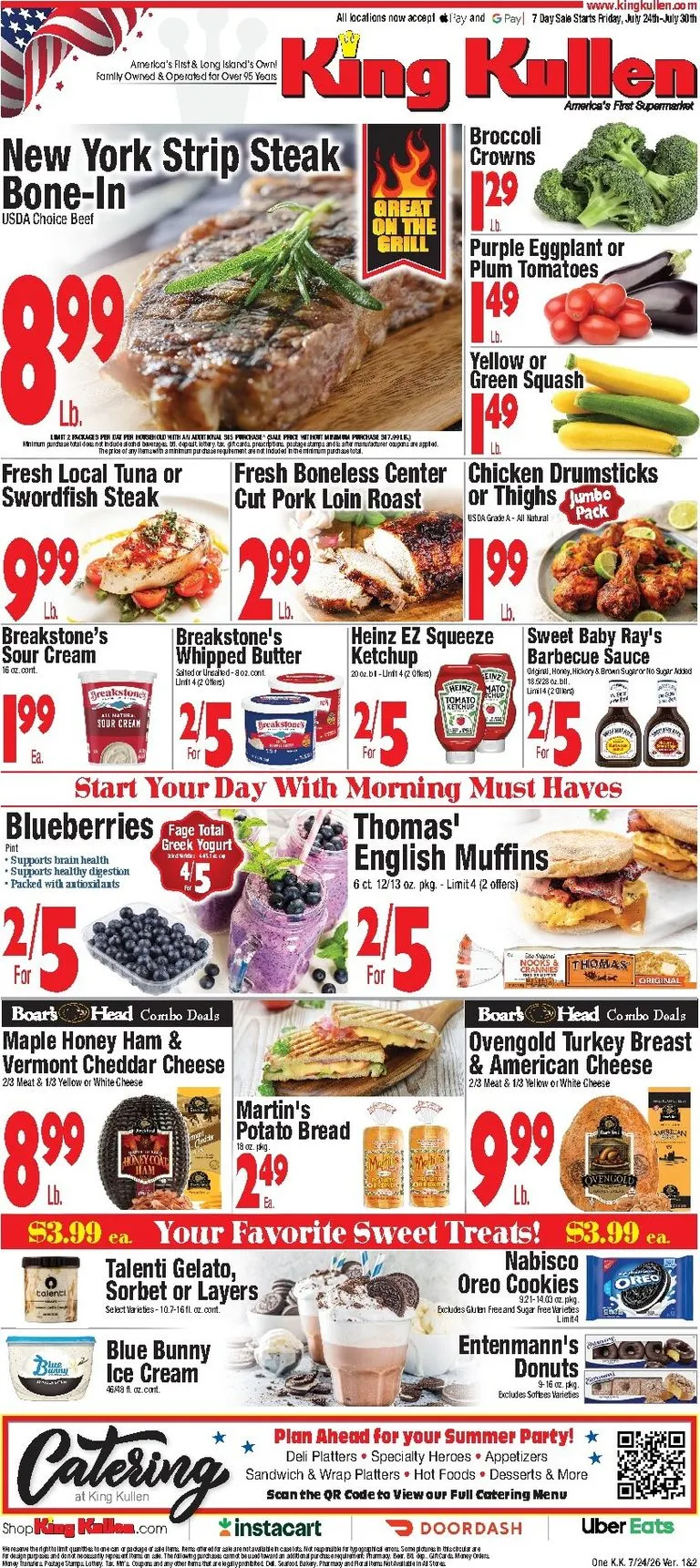 Weekly ad King Kullen leaflet valid from Friday 07/24/2026 to Thursday 07/30/2026 from July 24 to July 30 2026 - Page 1